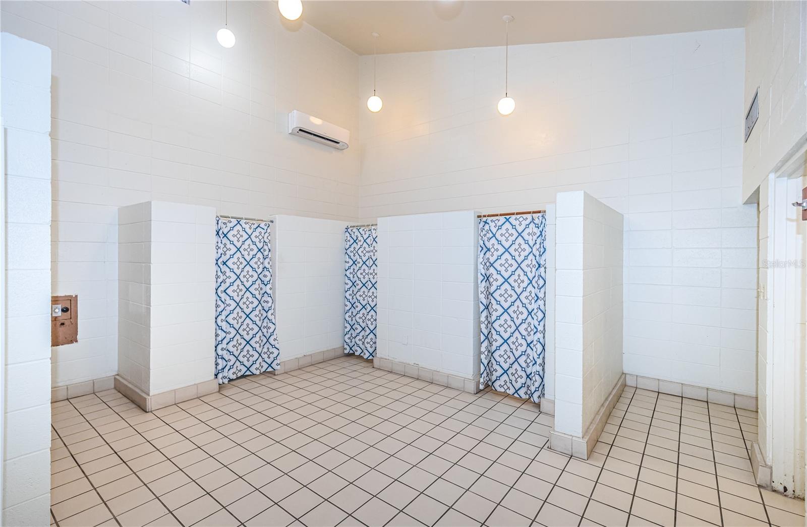 community bathroom, showers and dressing rooms