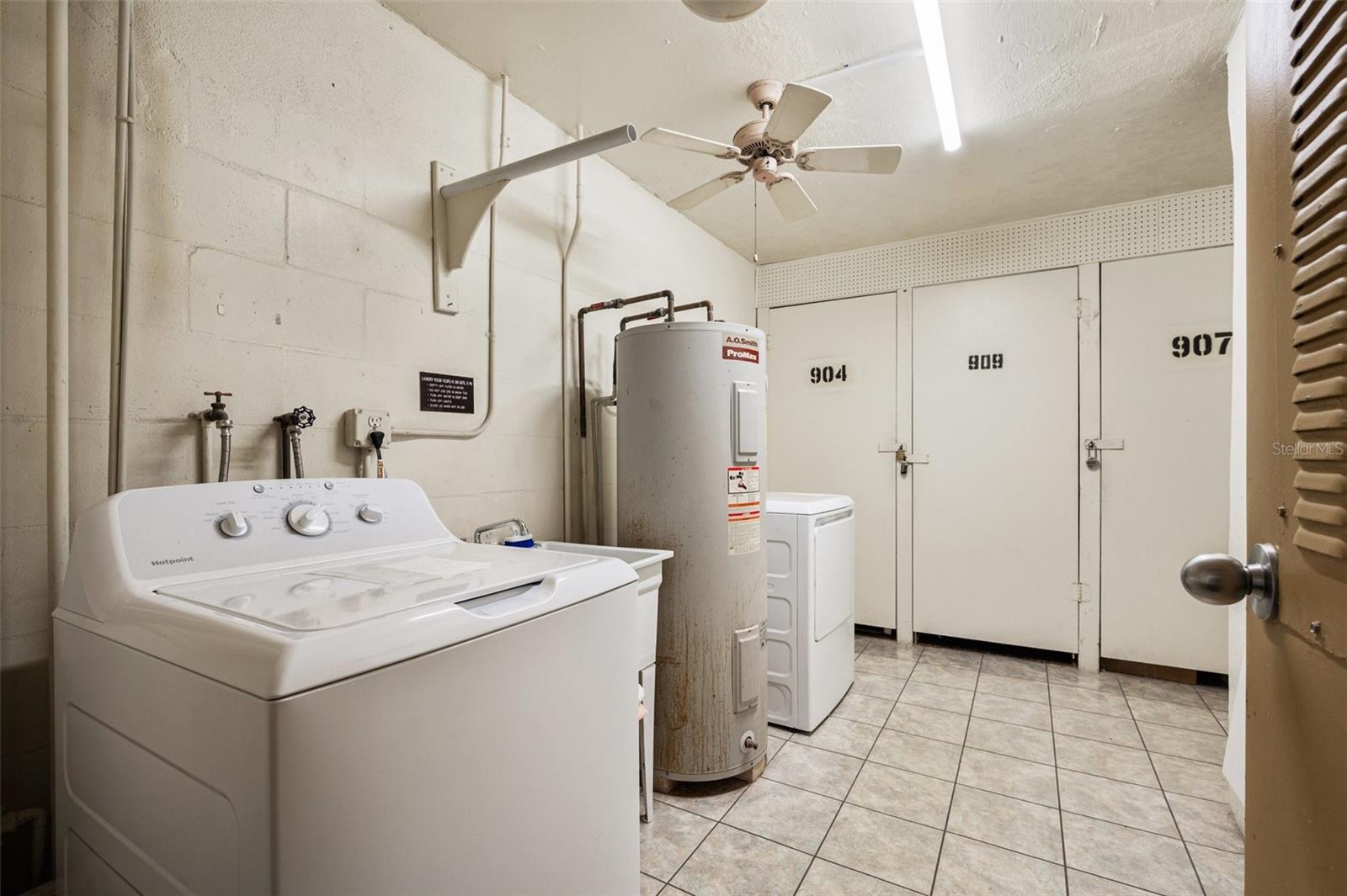 Laundry room on every floor.Each unit has a storage room