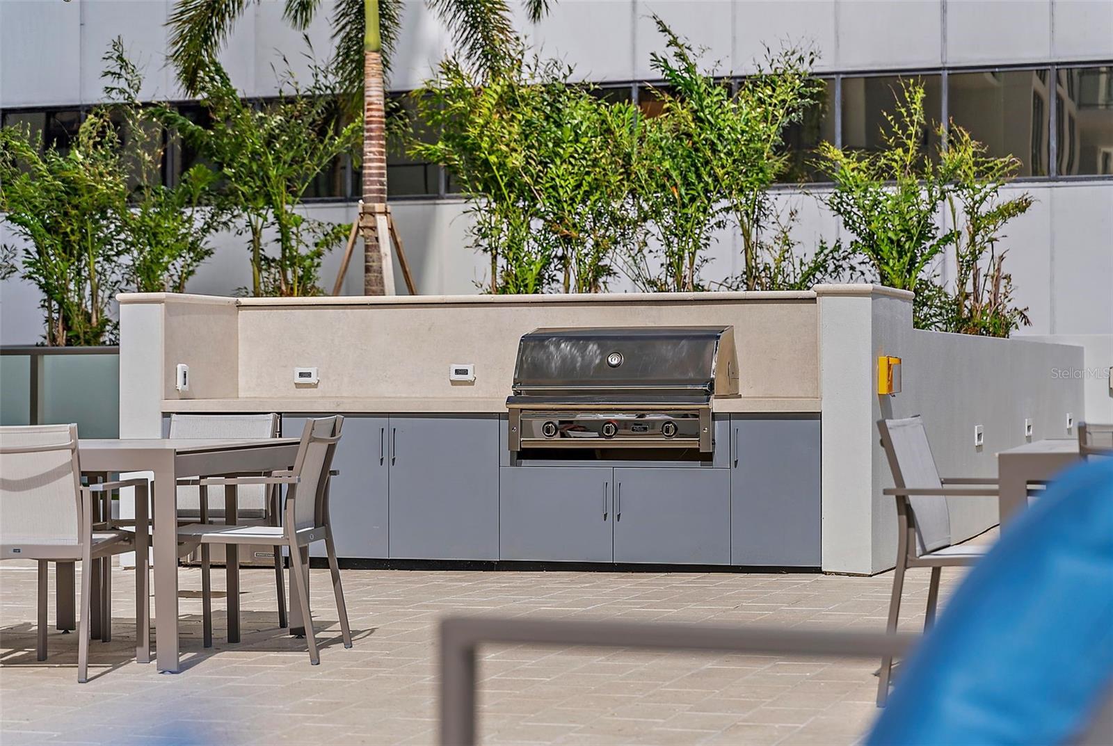 One (1) of three (3) outdoor grilling areas on the amenities deck - outrageous views of the Rowdies Soccer Stadium and Tampa Bay