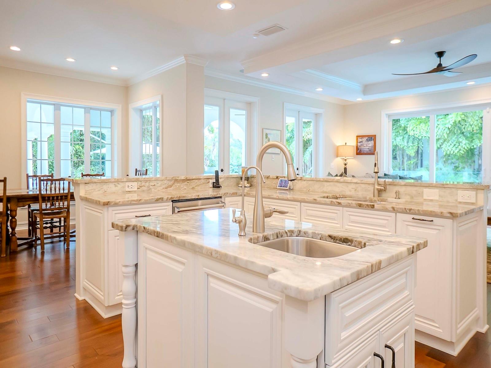 Kitchen to Dining Area and Family Room