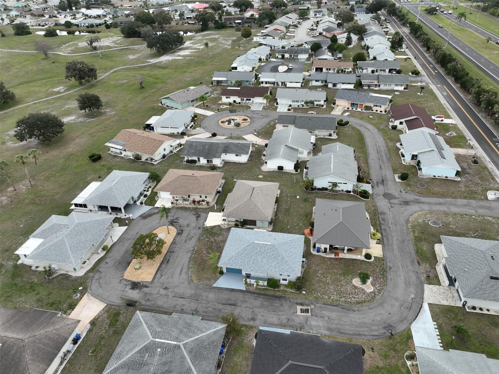 Aerial view of neighborhood-No thru traffic