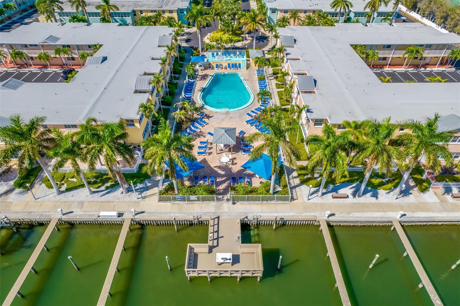 Resort Pool and Community Dock are the centerpiece of the complex