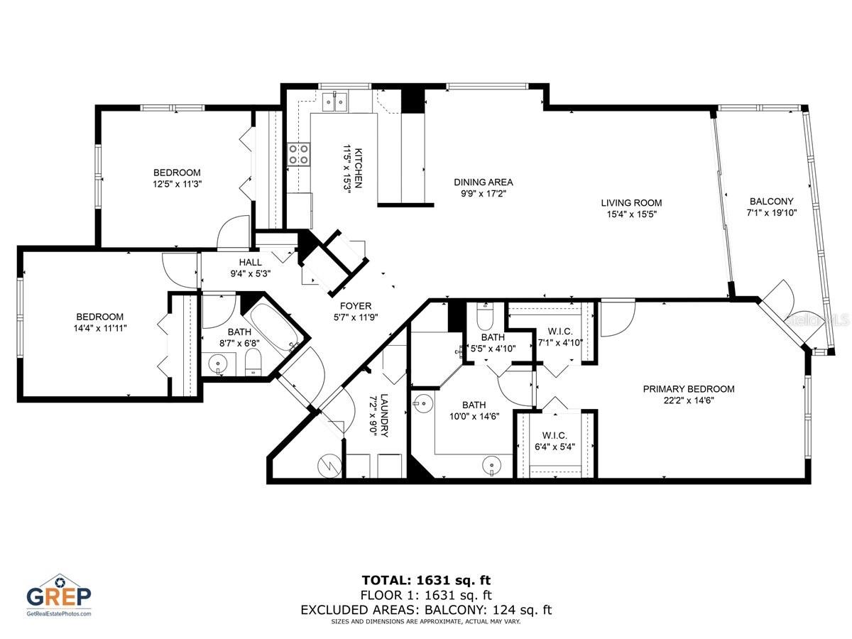 Square footage in the Pinellas County property records is not consistent with other units in the same community with the same floor plan.  The appraisal when the sellers purchased lists the property as 1,665 sf.  It is recommended for buyers to verify the measurements and accuracy of this floor plan and the unit's square footage.