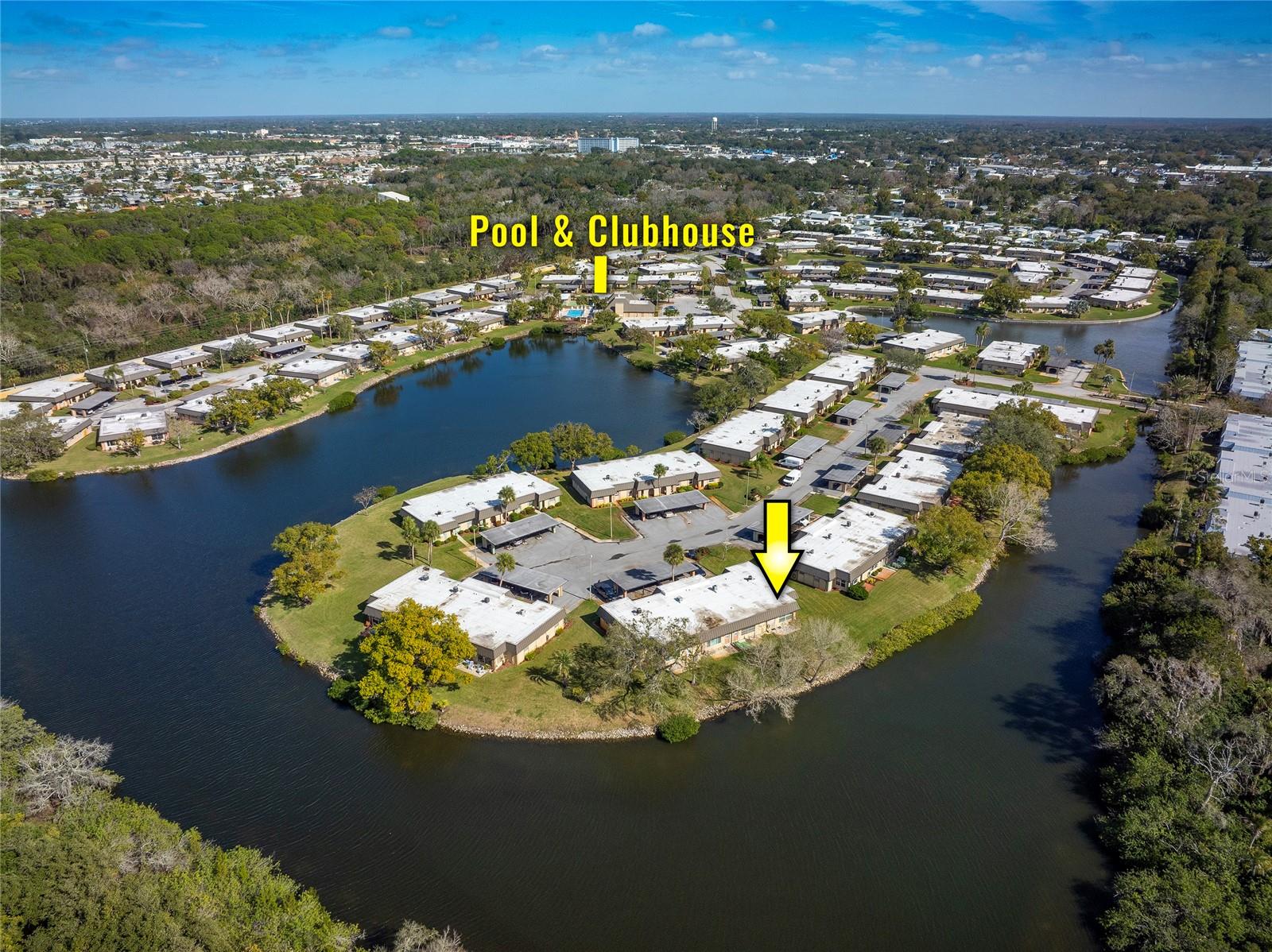This shows location of clubhouse to the condo