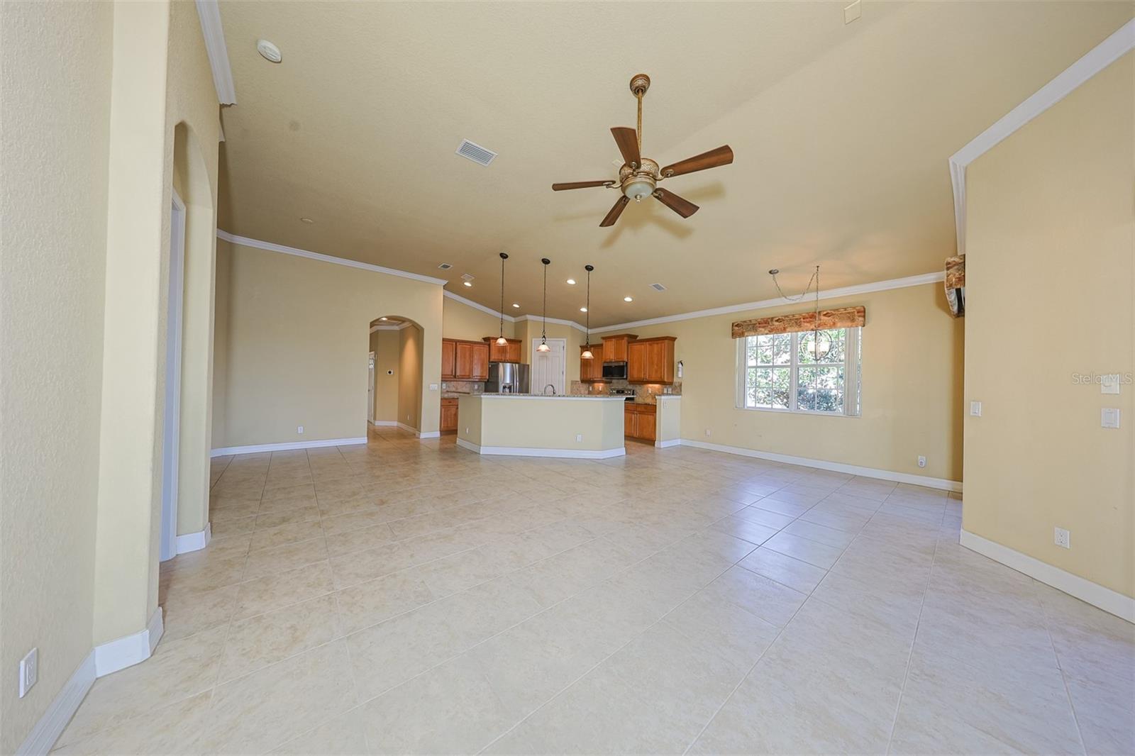 A view of the large open floor plan.  There is plenty of space to entertain and have guests.