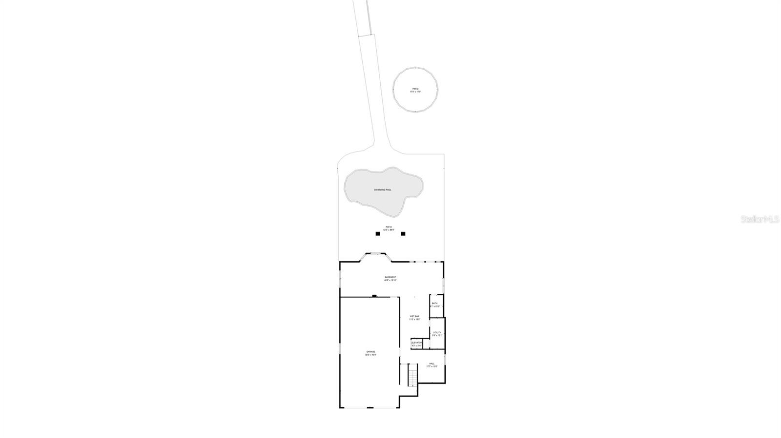 First level floor plan. BONUS space not included in square footage