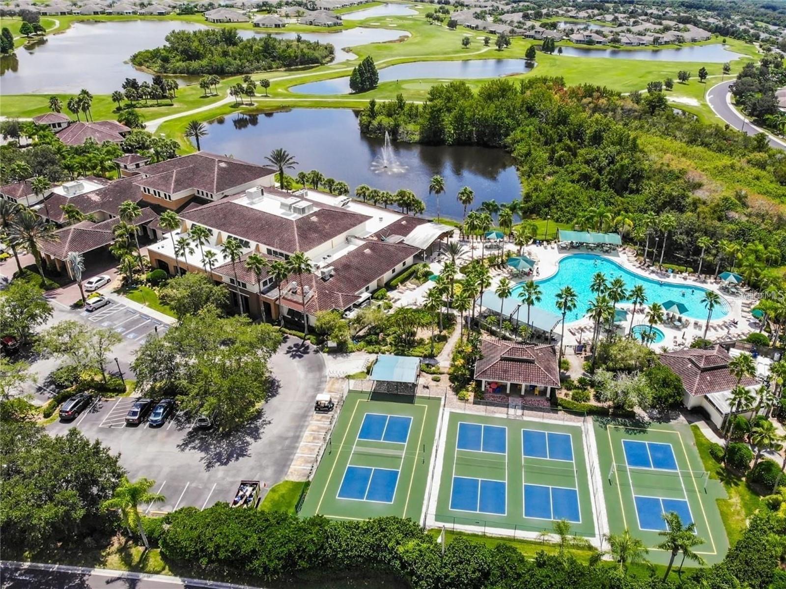 Tennis court, Pickle ball court, outdoor pool