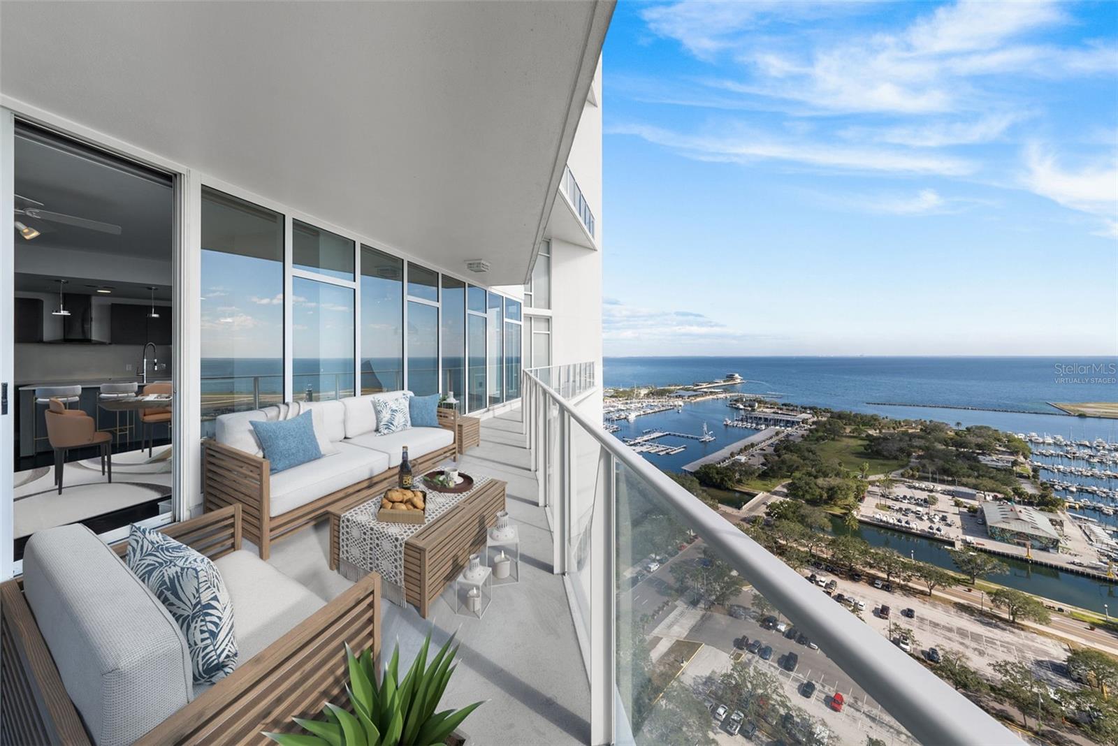 Virtually Staged - 1st level balcony overlooking Tampa Bay