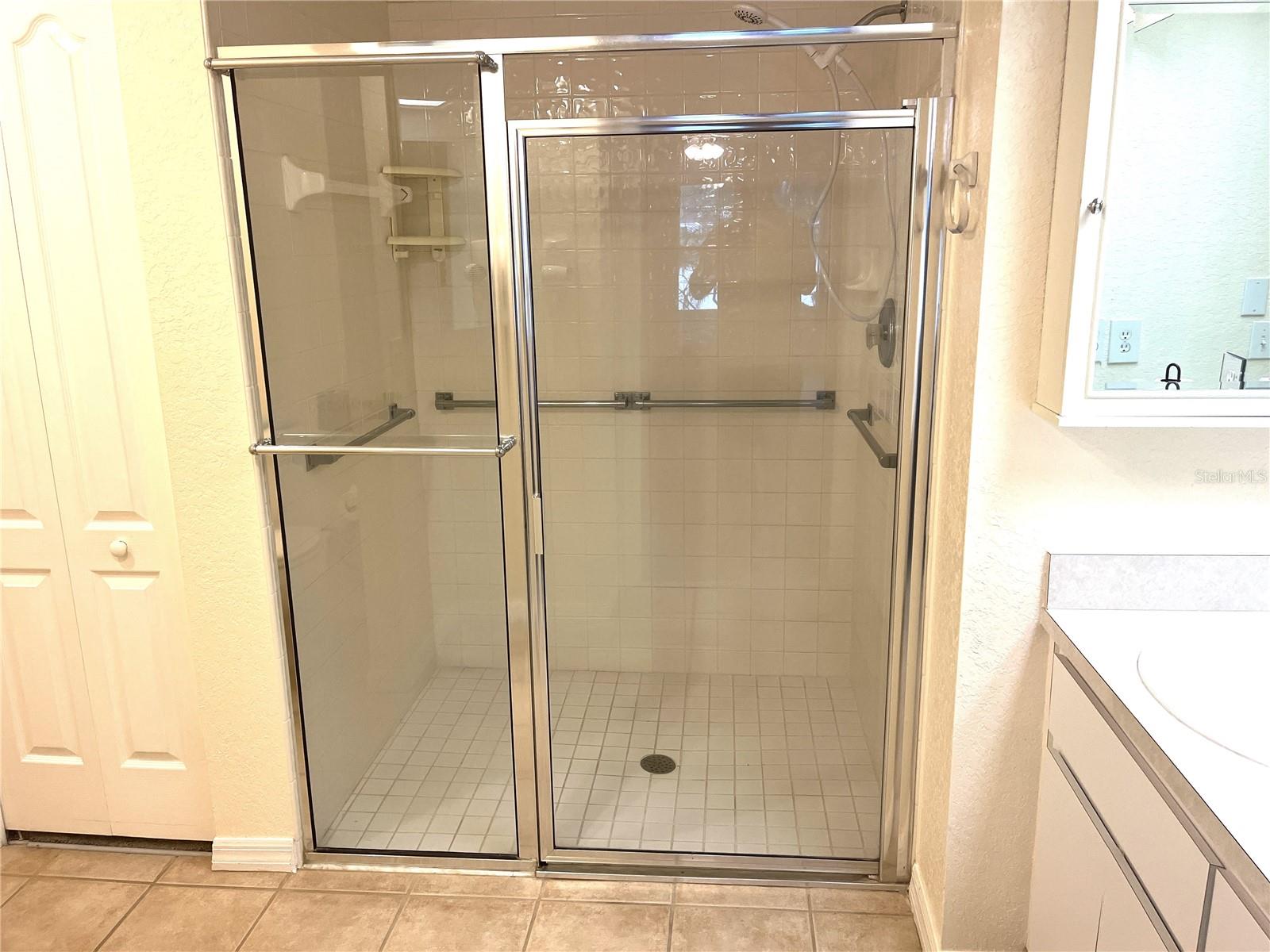 shower in primary bath