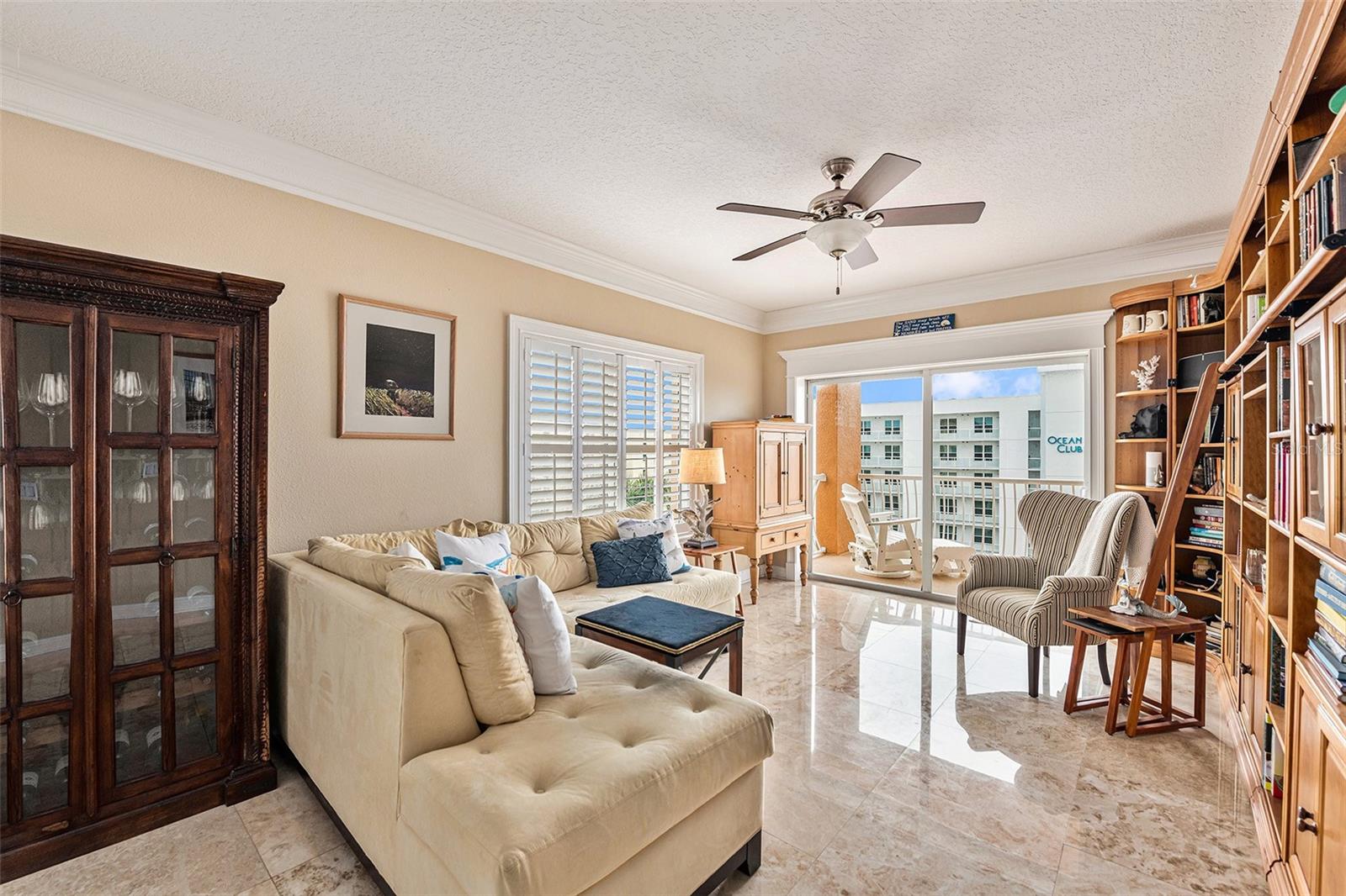 Exceptional crown molding, plantation shutters, luxury appointments and more define this condo.  Spacious Family Room offers additional space for guests and more!