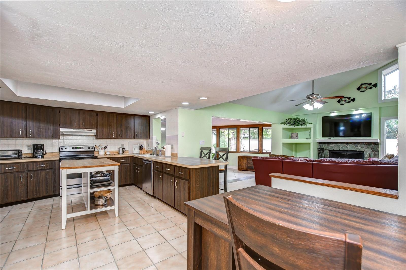 Spacious kitchen offers tons of cabinet and counterspace!