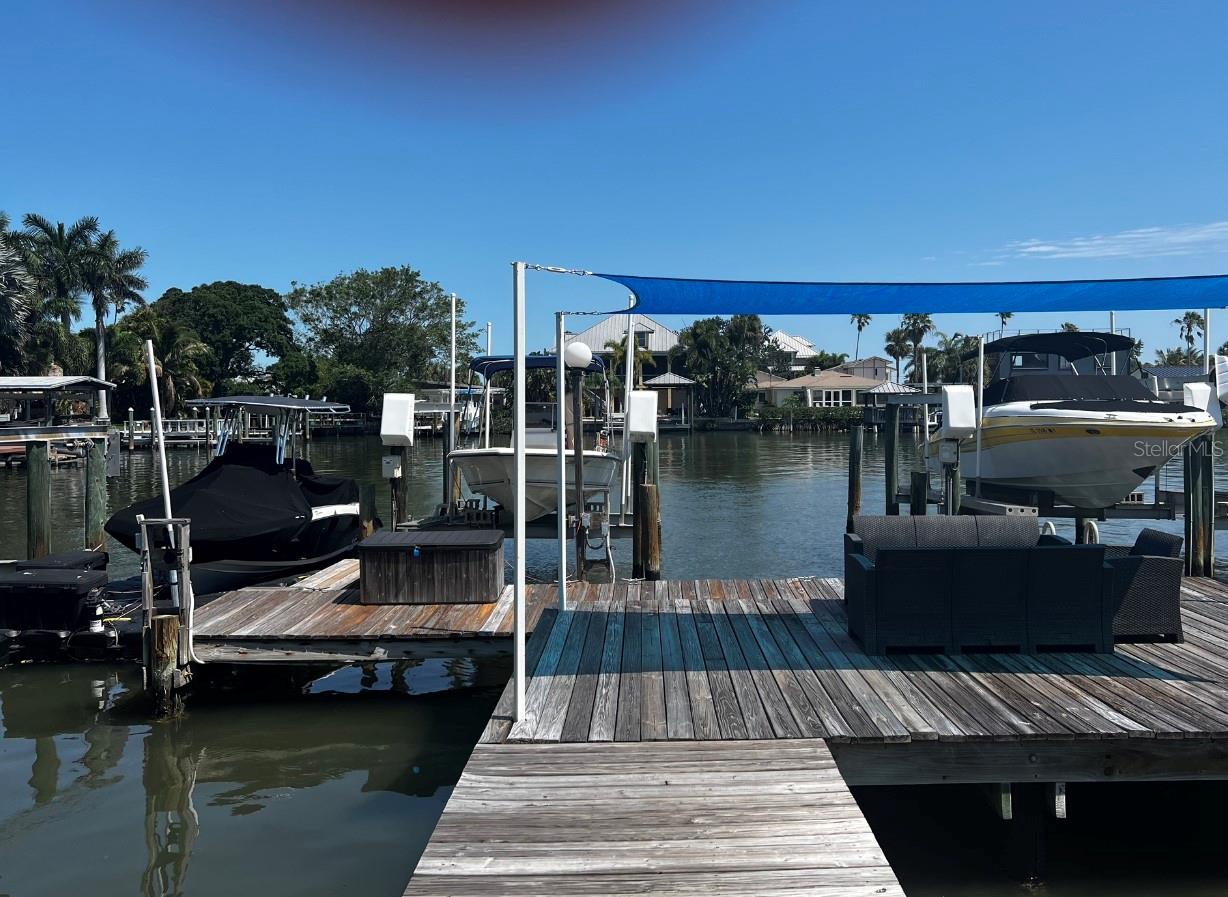 View of dock and boat slips
