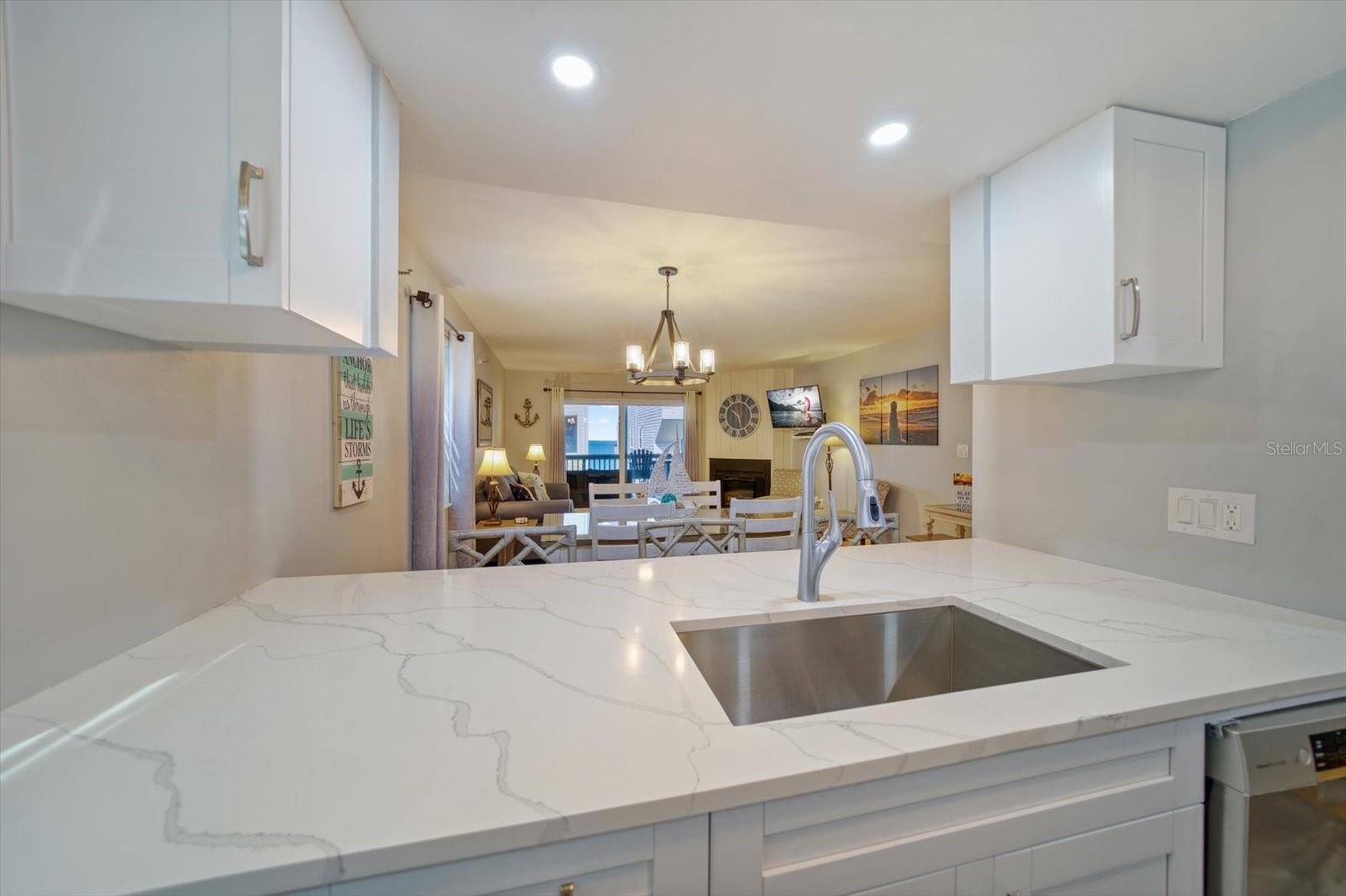 Quartz countertops and all soft close cabinets / drawers