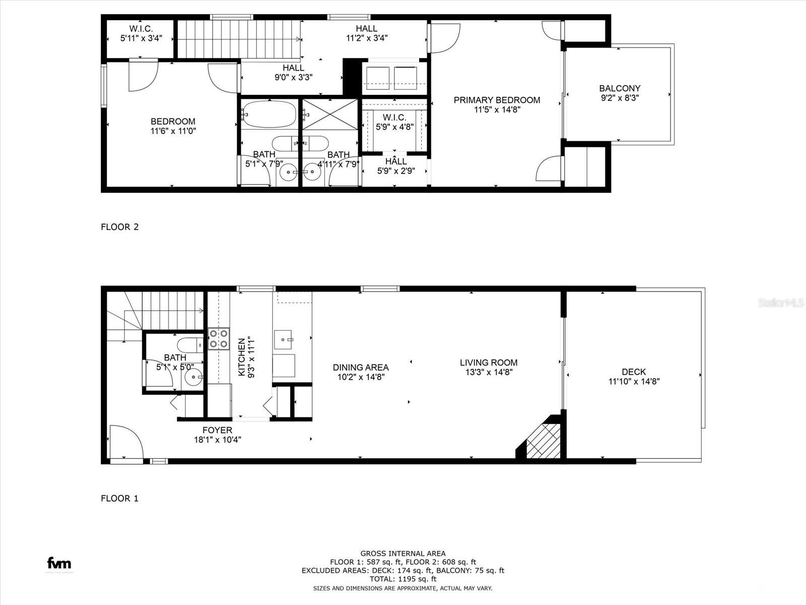 Level 1 and 2 floor plan