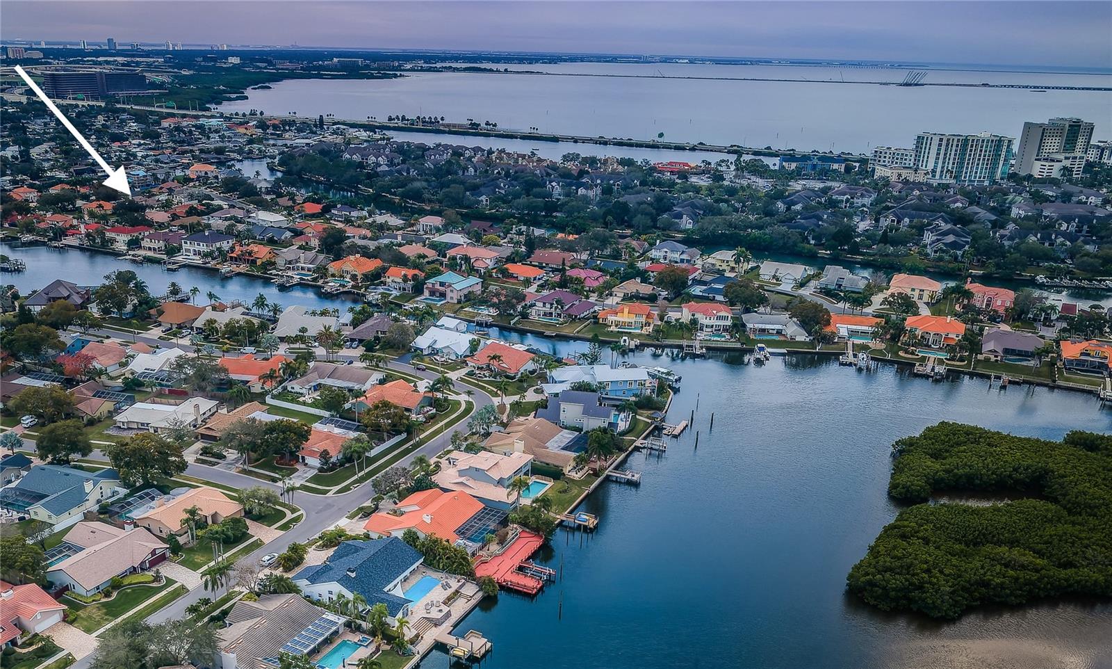 Nestled on an island of homes up to nearly $4M.
