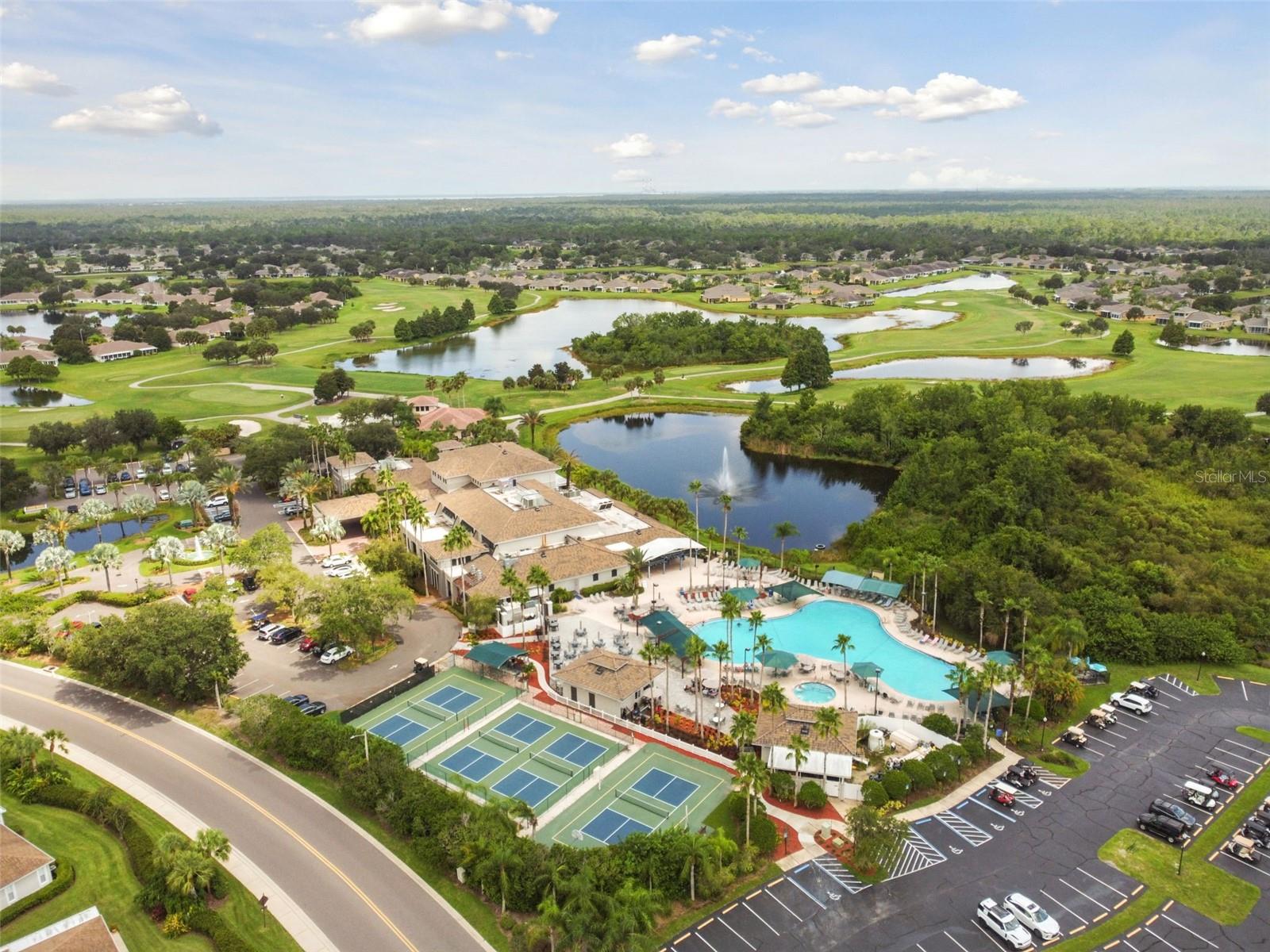 The South Clubhouse is one of two huge clubhouses in Kings Point. This one is the closest to this home.