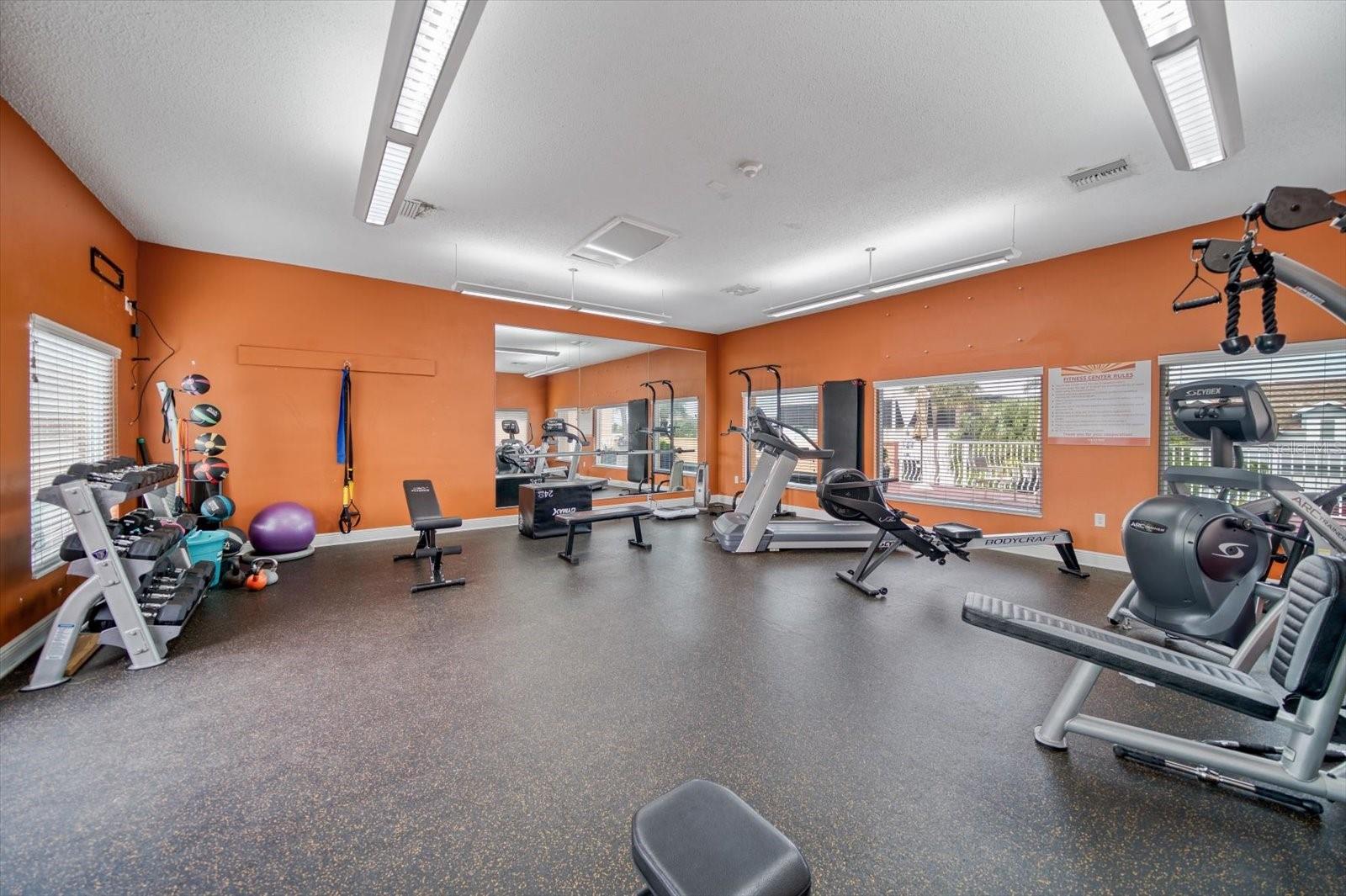 Fully equipped fitness room.
