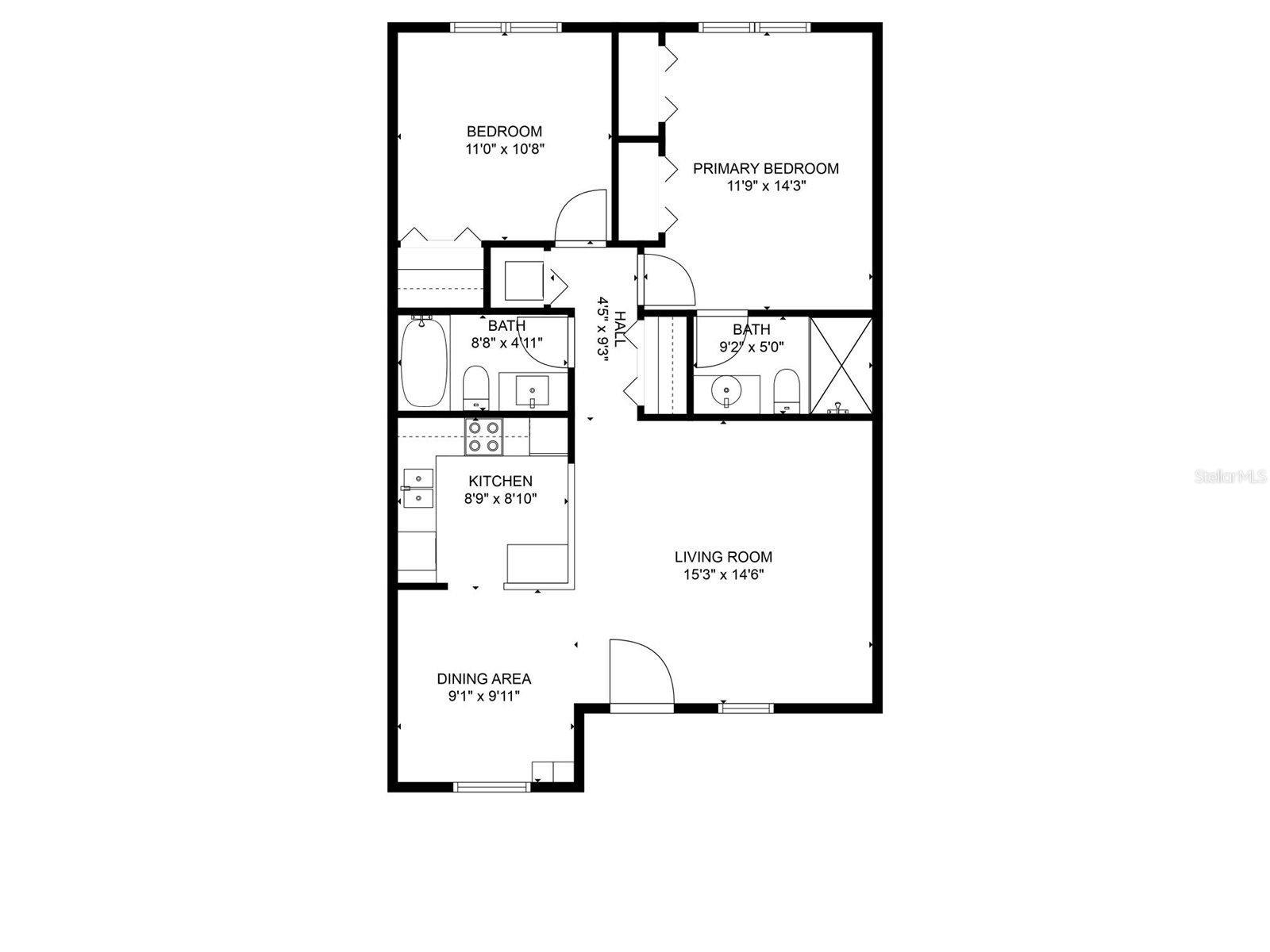 Floor plan with open layout.