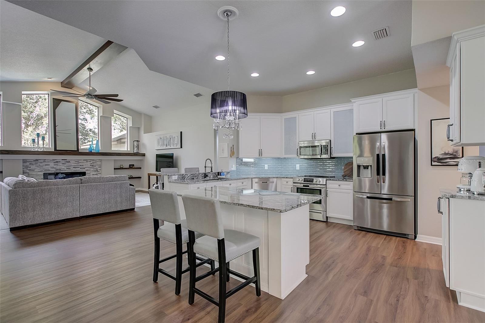 Beautifully Updated kitchen with island and breakfast bar