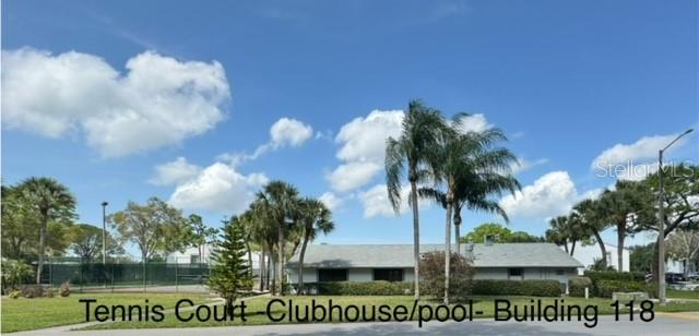 Tennis Court Clubhouse and Building 118 far right