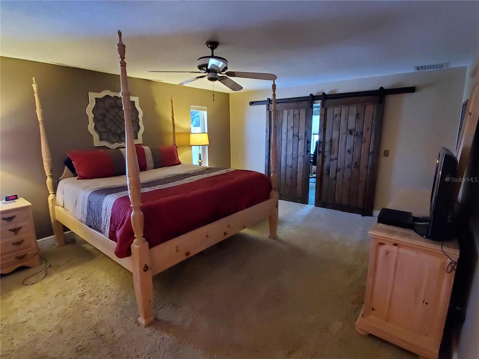Master Bedroom with Barn Doors