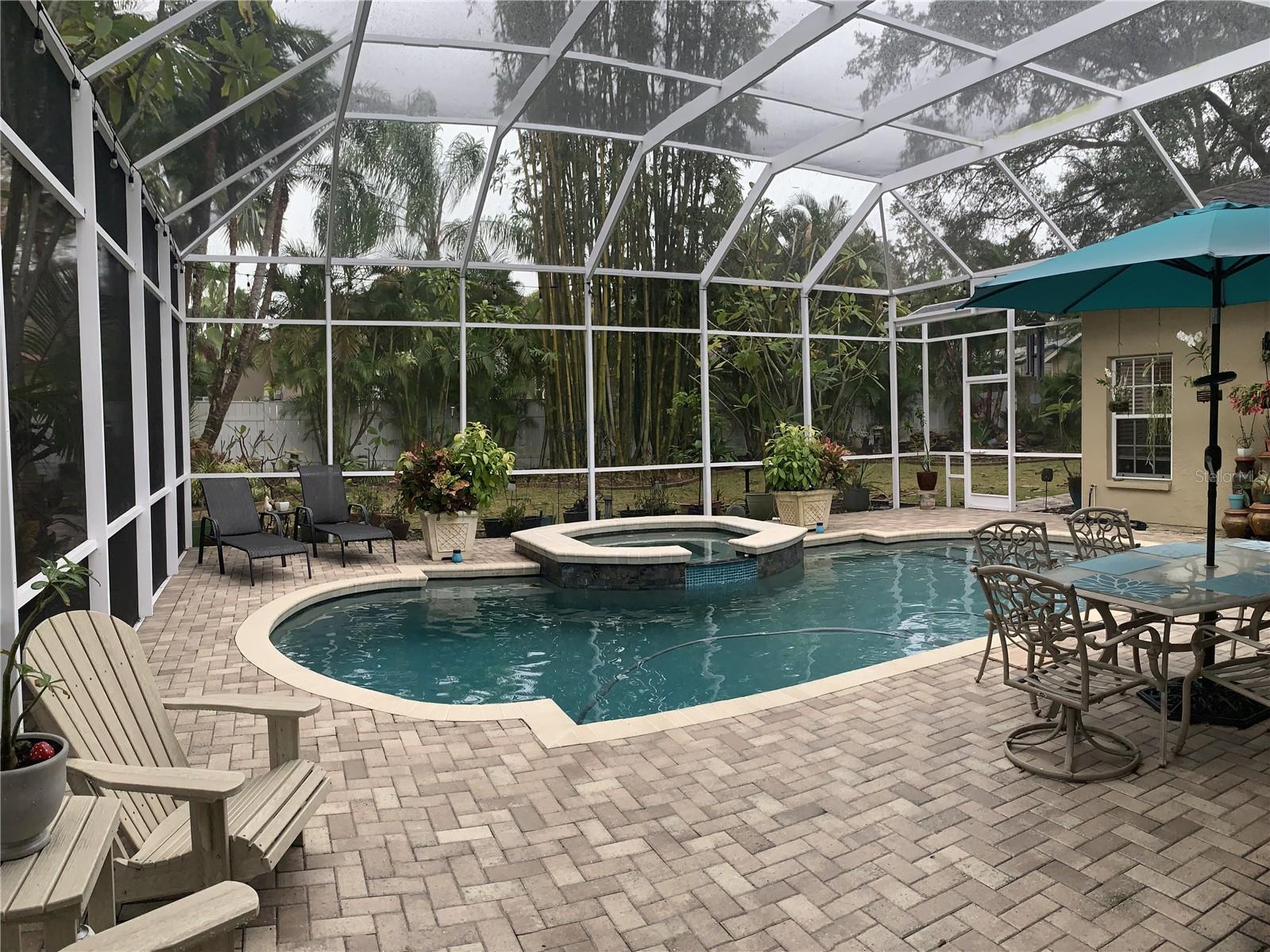Lusious view of pool area