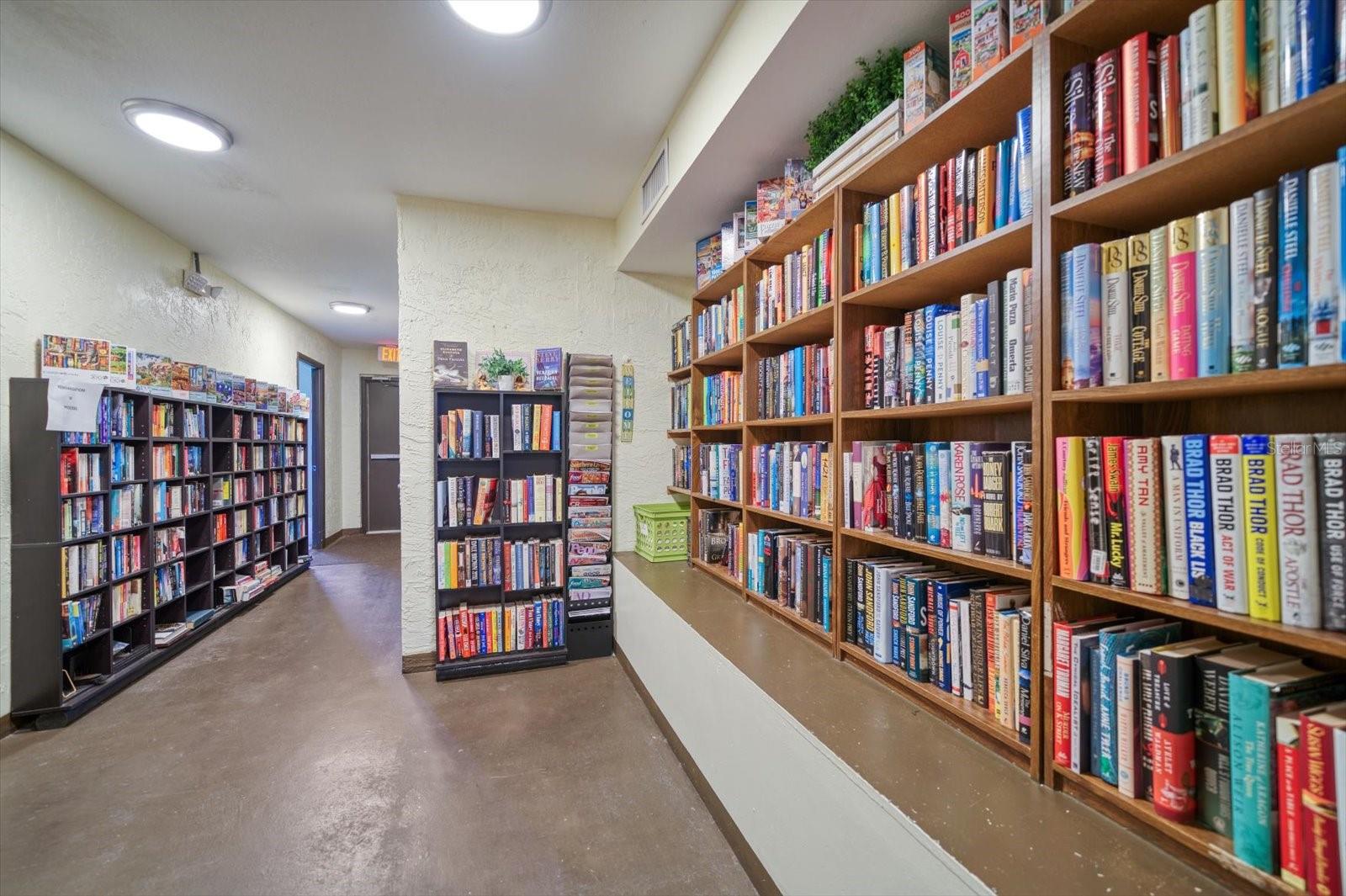 Private library in the lobby for residents