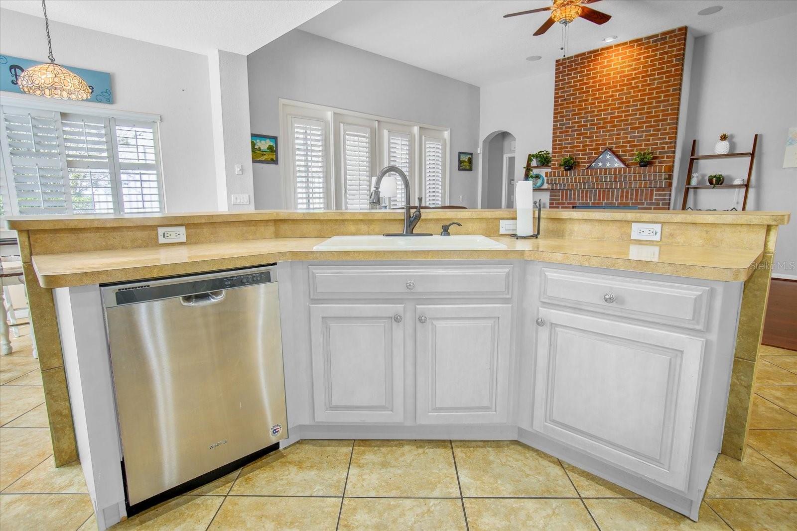 Virtual staged white cabinets