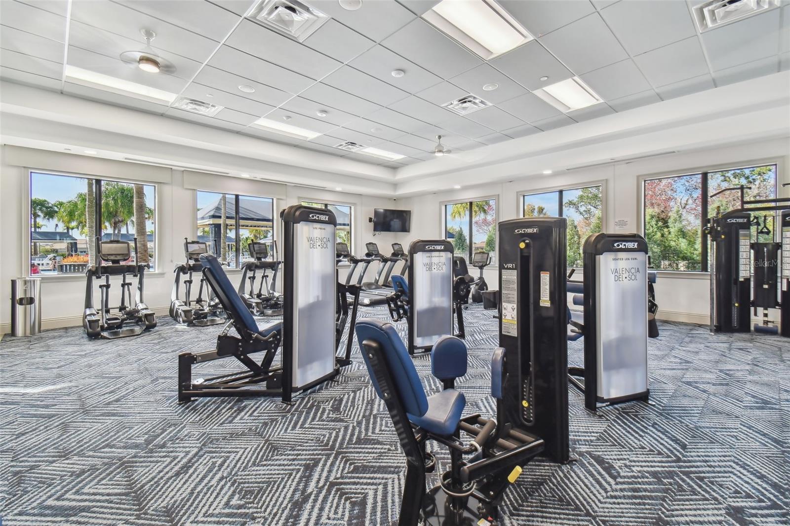 Fitness center as well as exercise studio and group fitness classes.