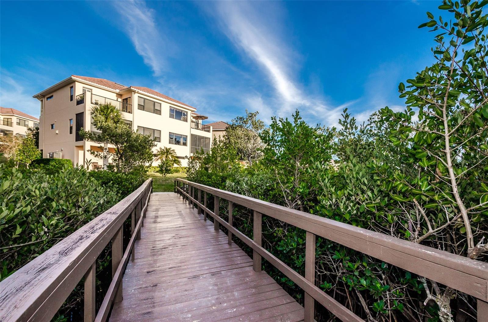 Boardwalk from Community Island to Sunset Bay Town Homes