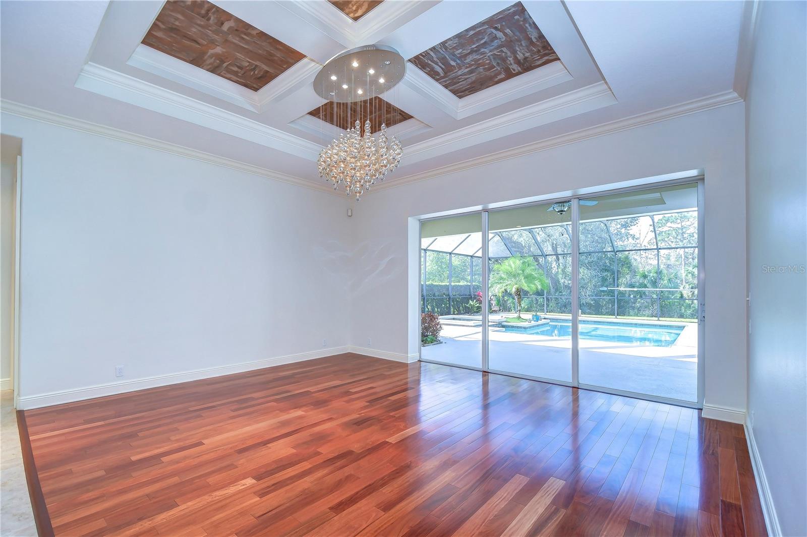 The rich Brazilian cherry floors extend throughout the home!