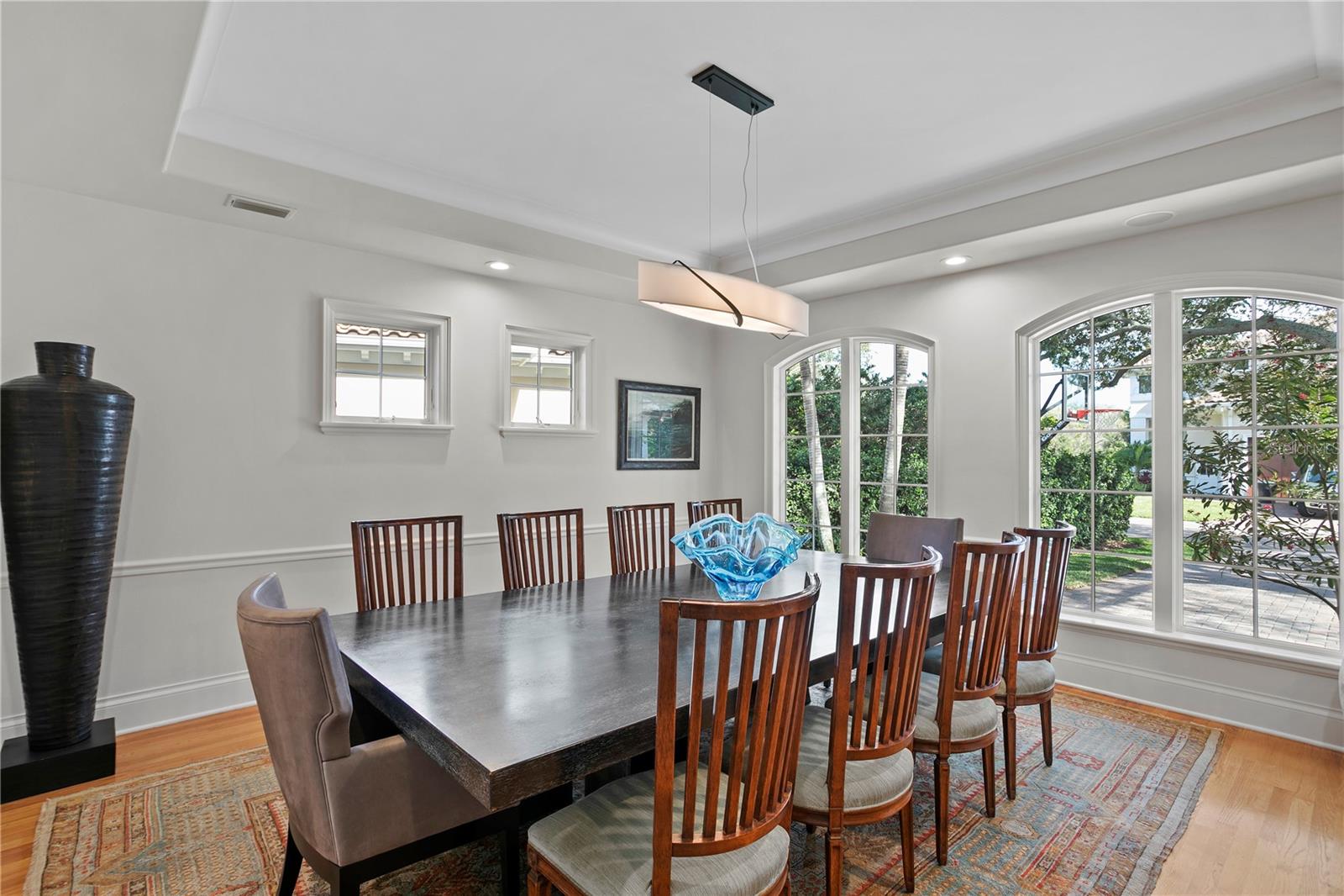 The dining room has plenty of natural light with space for dining and entertaining.
