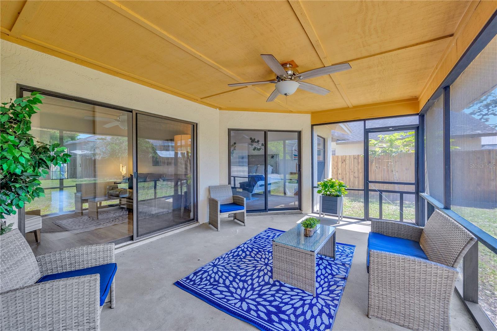 Spacious screened lanai with access from 3 different rooms