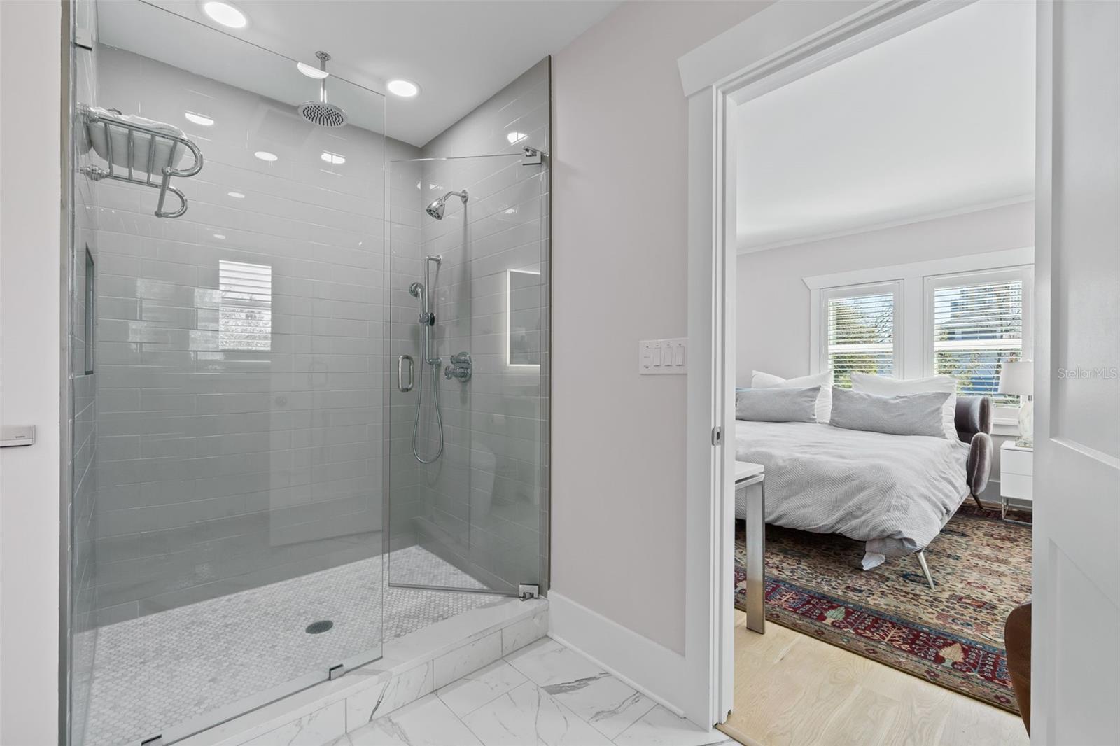 Large walk in shower in the owners suite