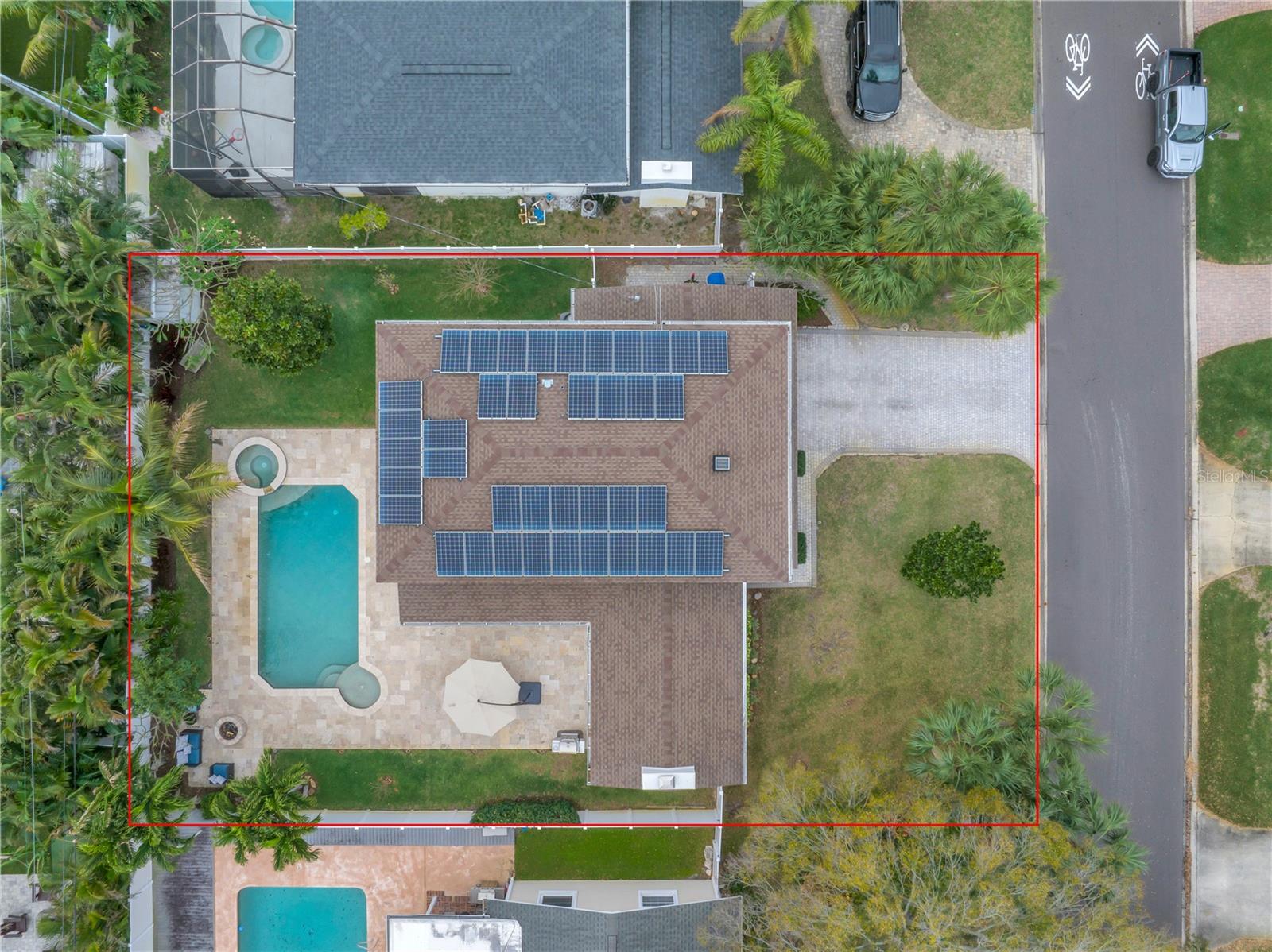 Overhead with view of solar panels