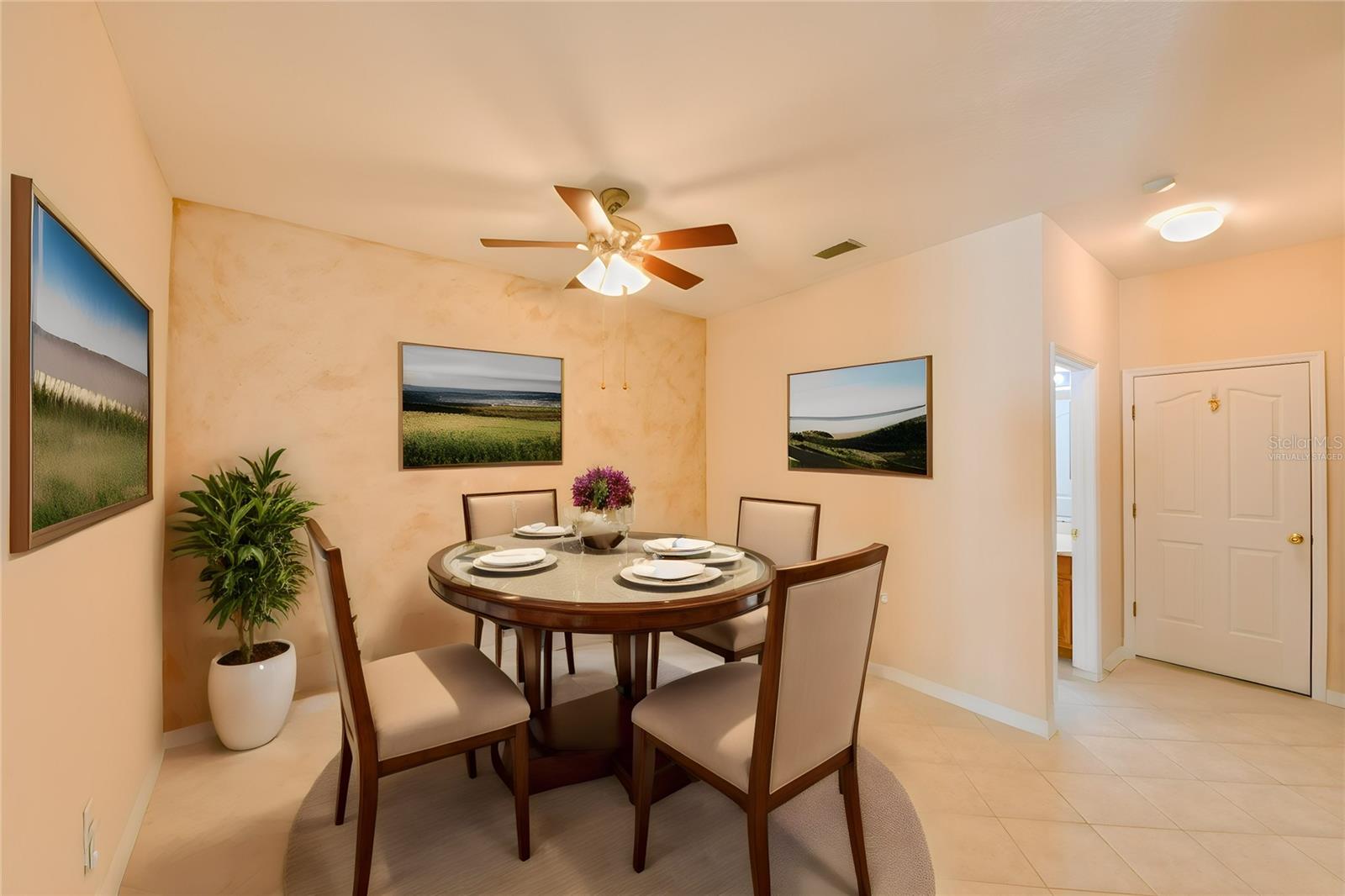 virtually staged dining room