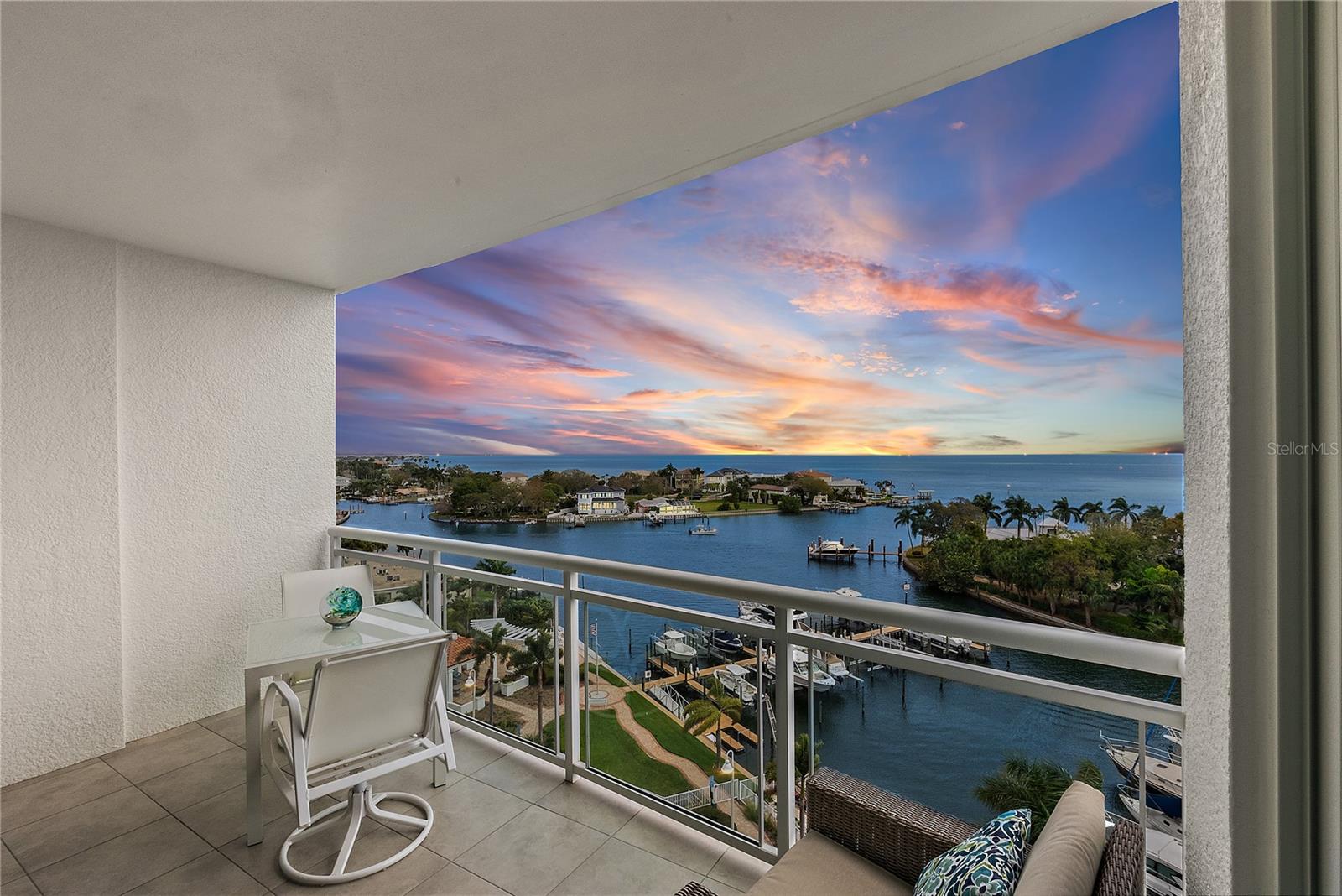Gorgeous open water views of Tampa Bay and views of downtown St Petersburg from your private balcony.