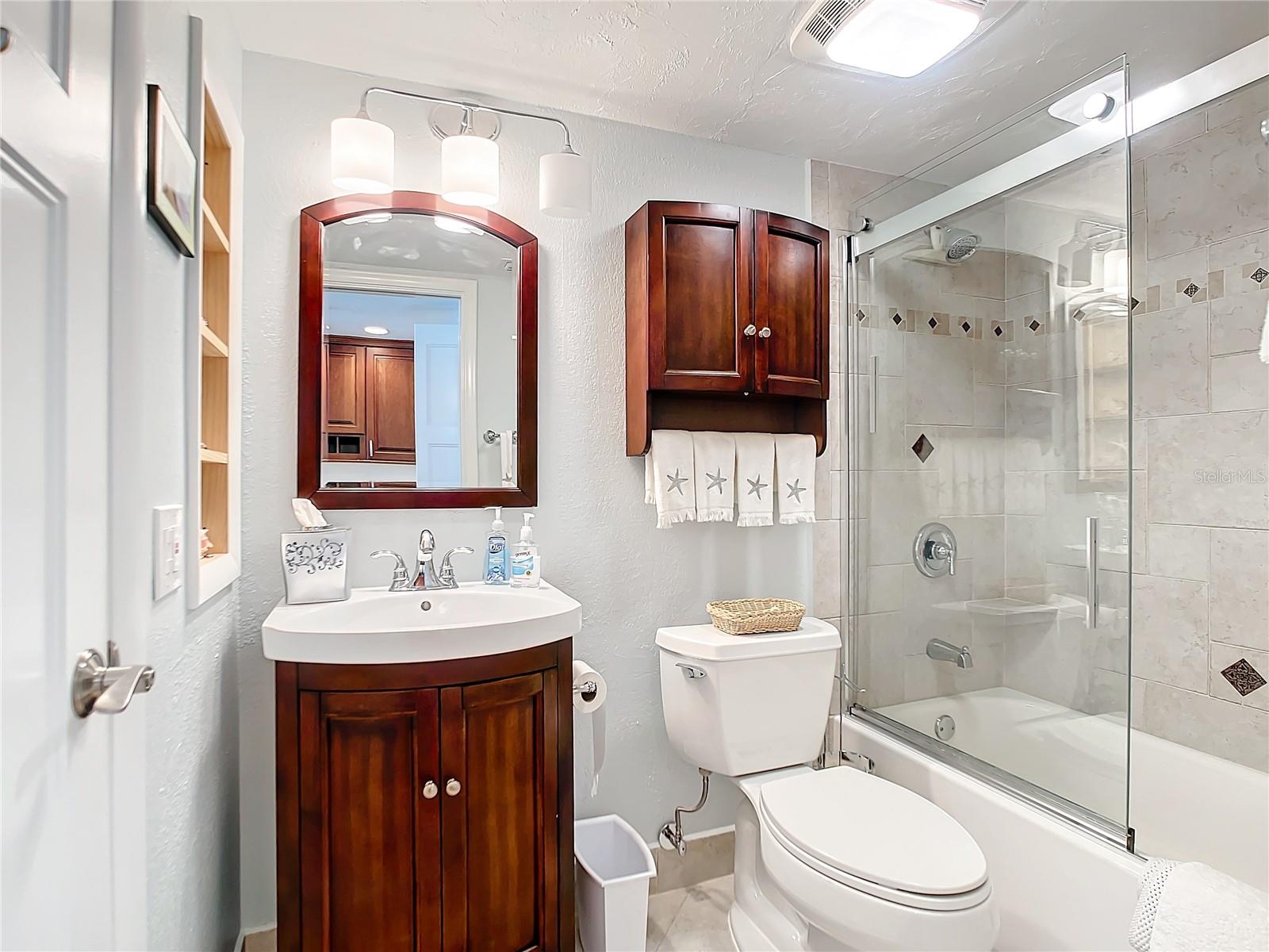 Hall bathroom has separate entrance from 2nd bathroom - making it an ensuite if you want to.