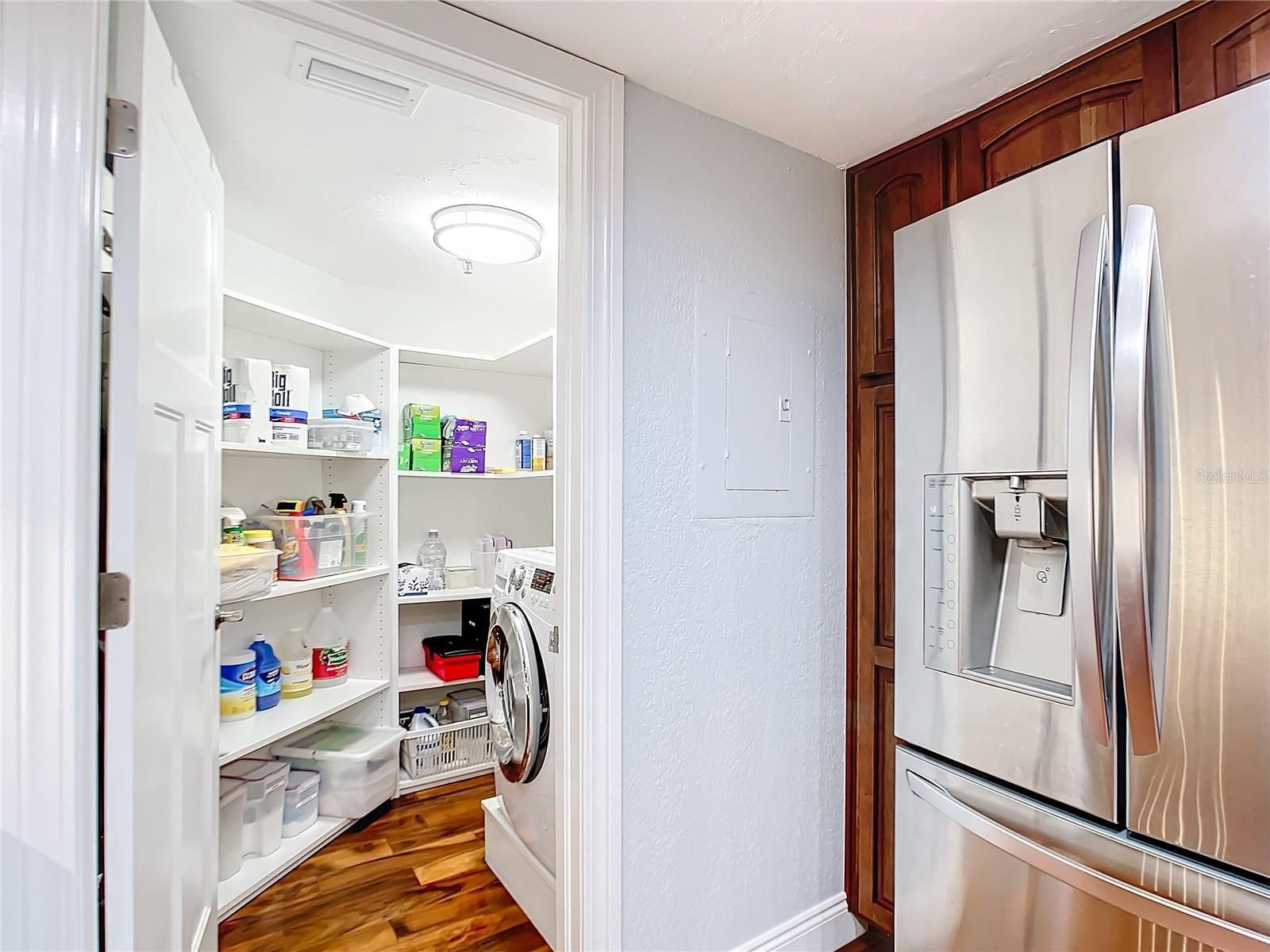 Pantry also has laundry / washer & dryer in one.