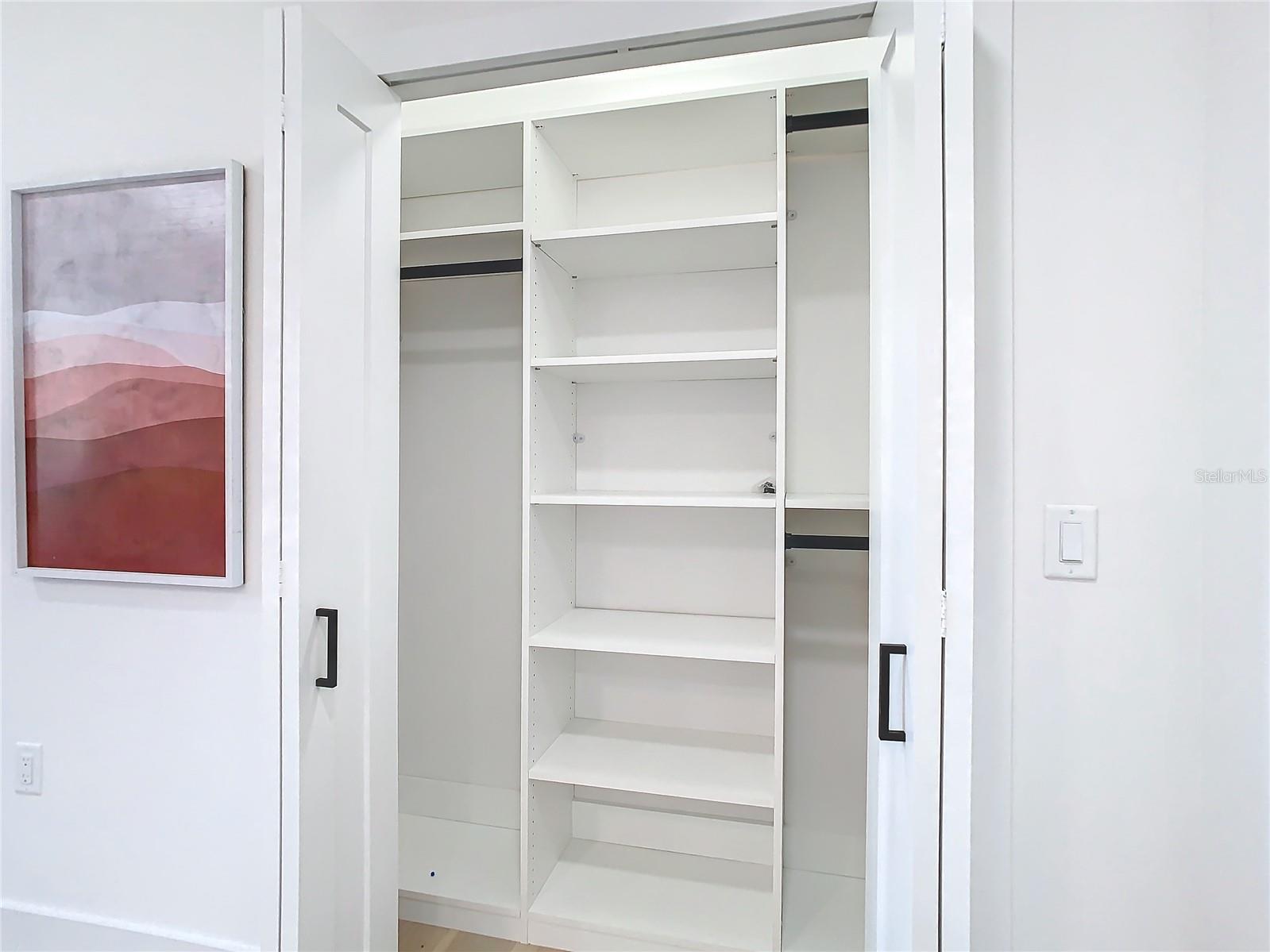 Built in Closet Shelving in every closet