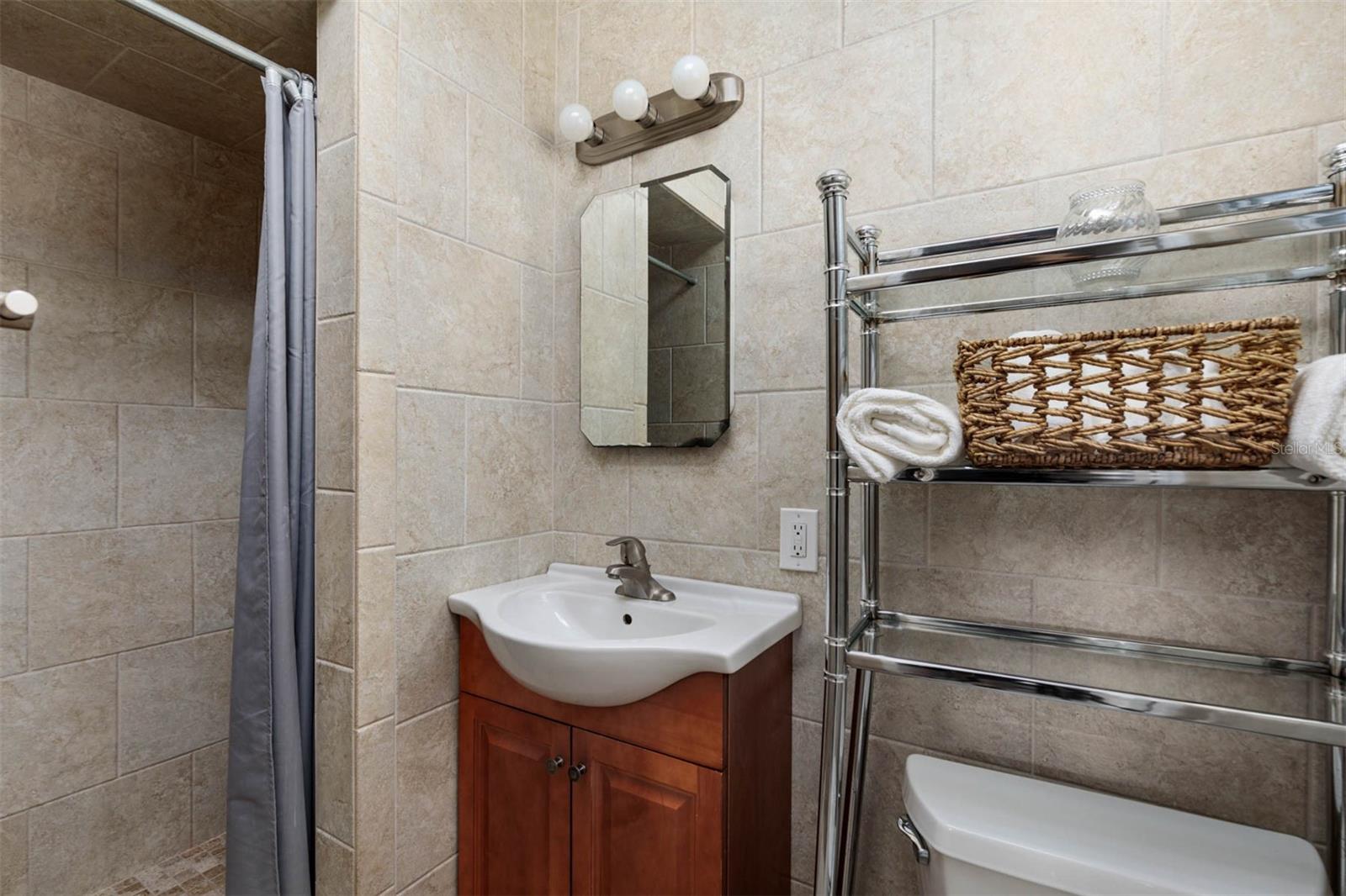Primary suite bathroom with shower