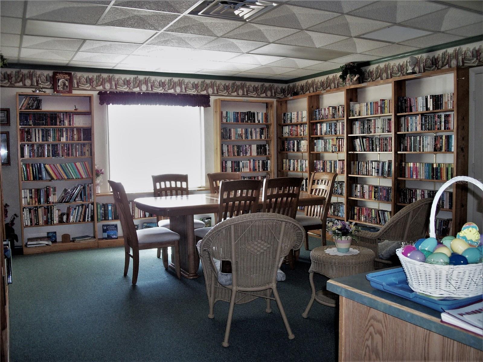 Residents are welcome to borrow or donate books, DVD or puzzles to the community library.