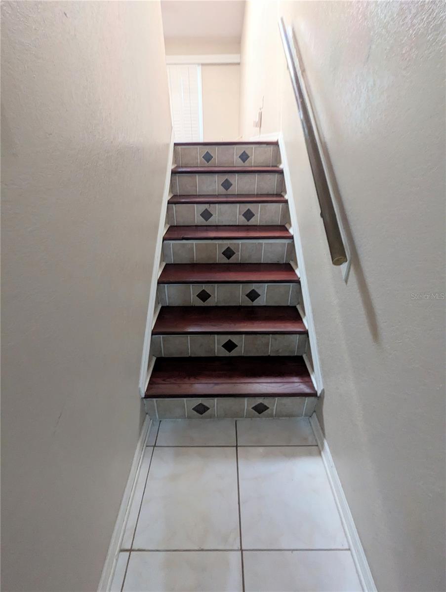 Custom stairs leading to 2nd level