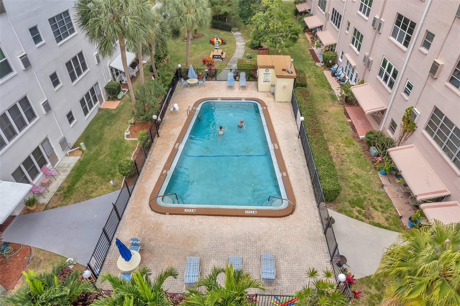View of the pool from the unit #404
