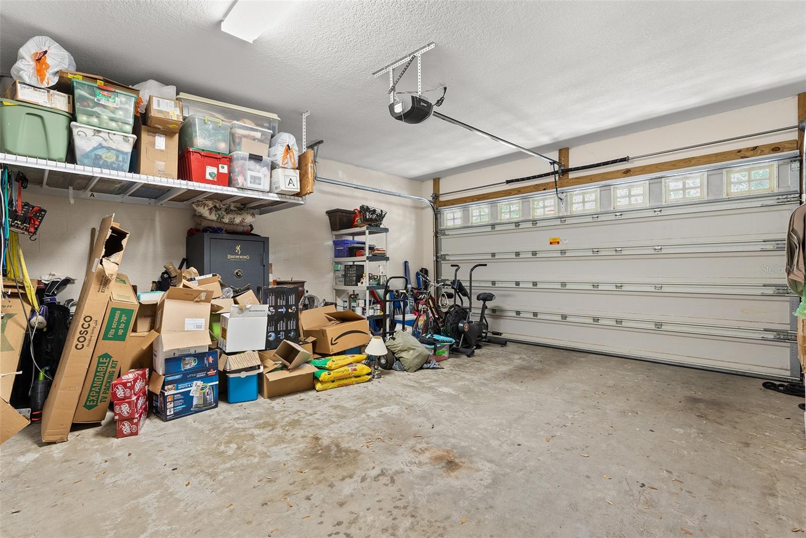 Spacious garage with plenty of storage