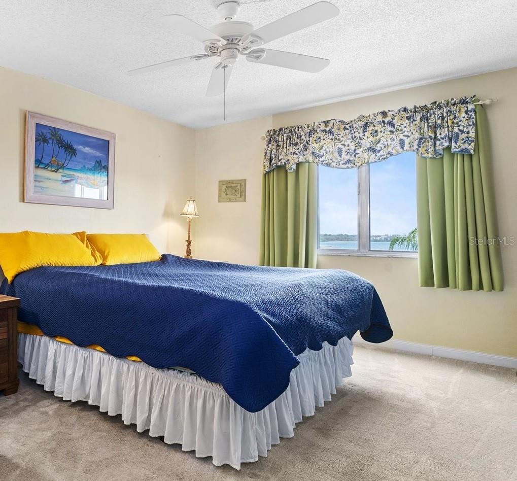 Primary Bedroom with views of Tampa Bay and room for king size bed
