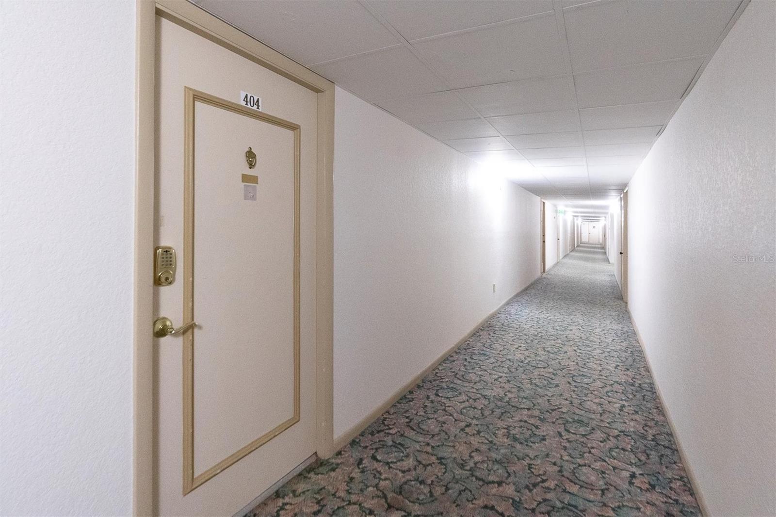 Inside corridor leading to 9-404