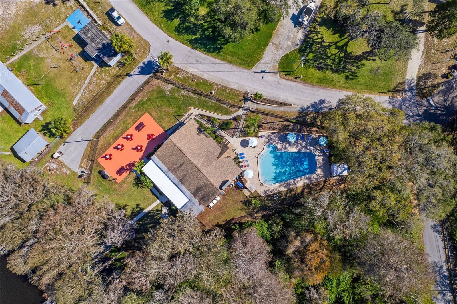 Community smaller pool by boat ramp and dock