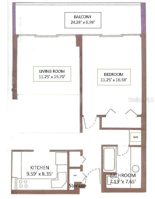 Floorplan 601 shows how spacious this unit is.