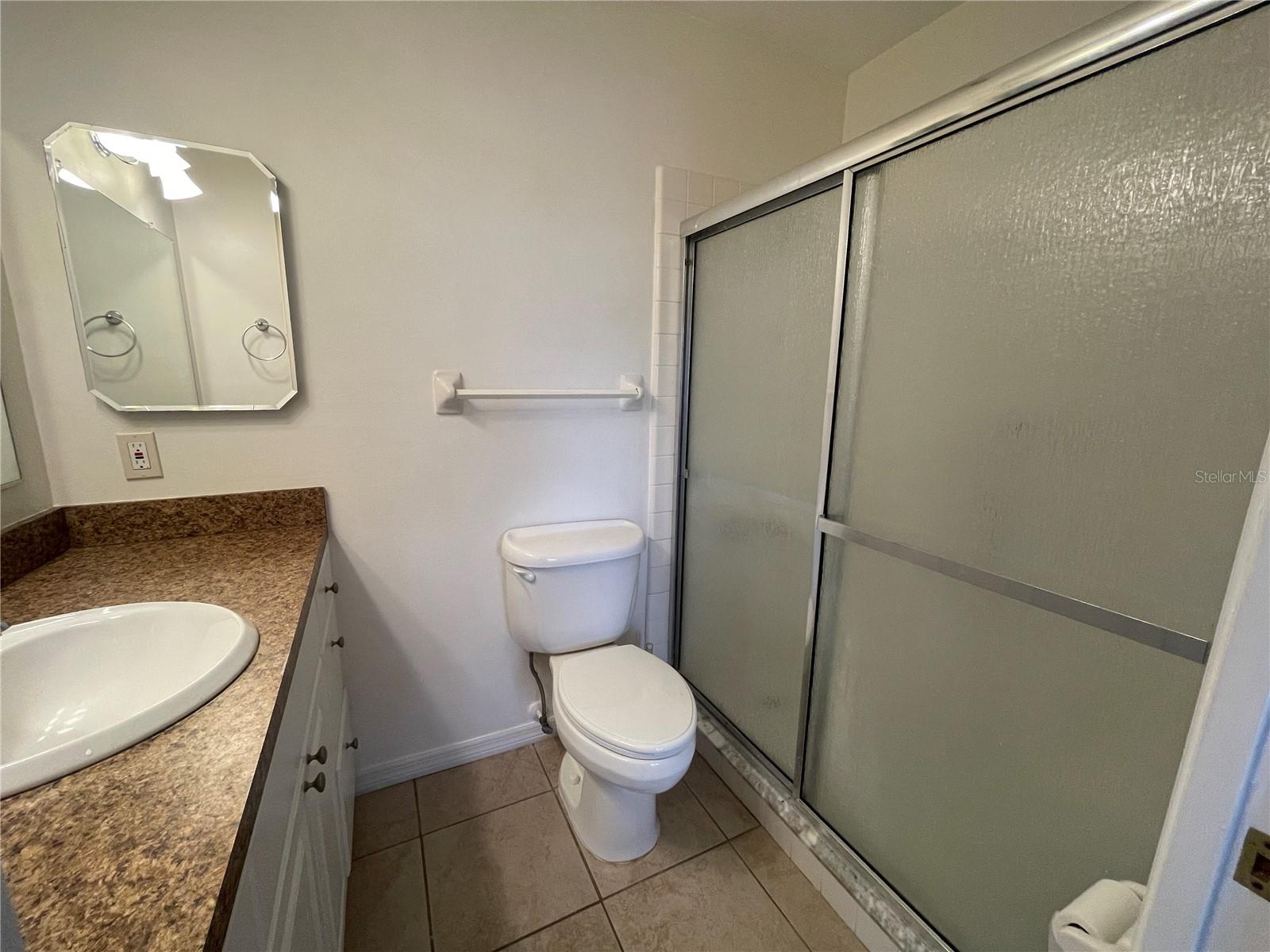 With walk-in shower